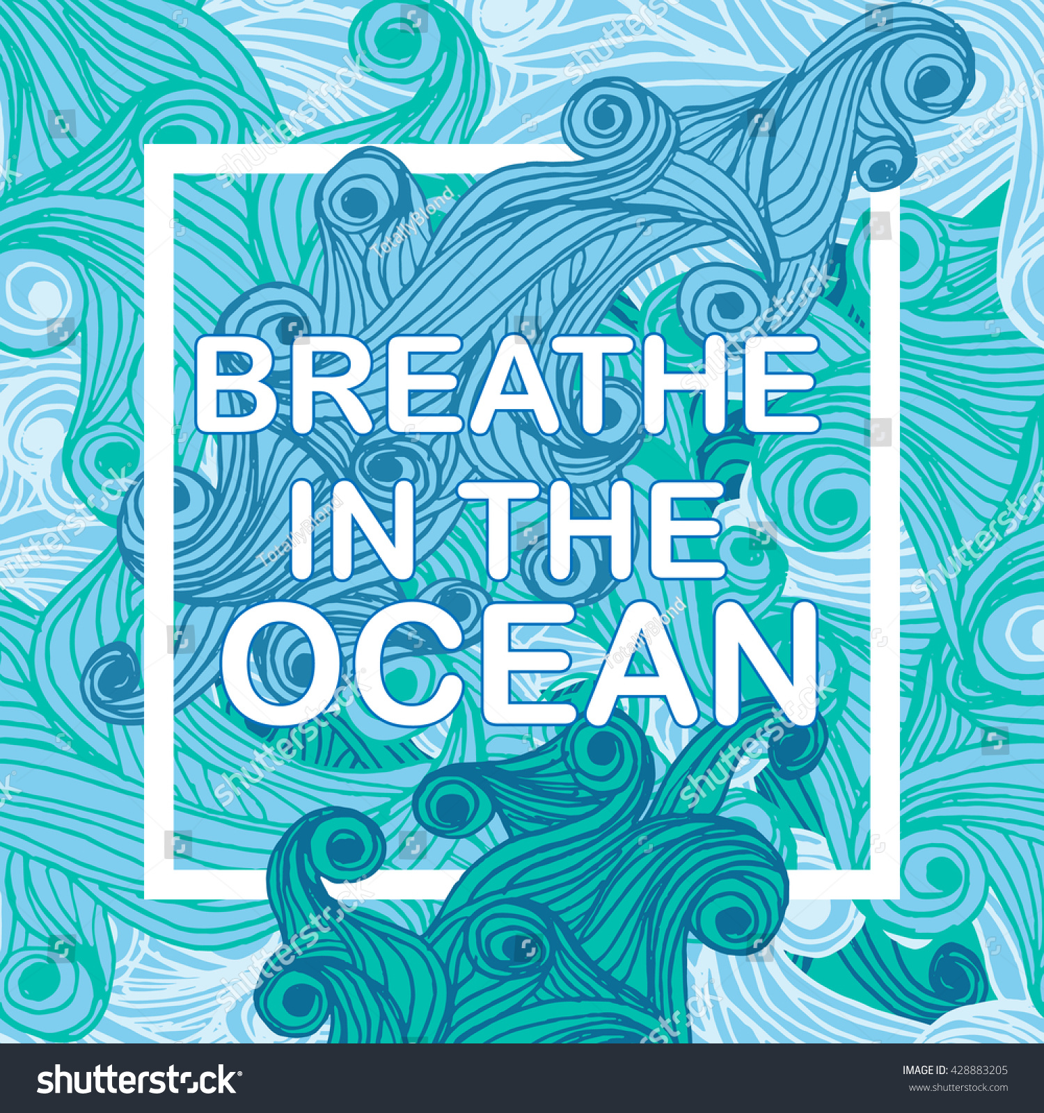 Breathe Ocean Typographic Template Waves Brochure Stock Vector (Royalty ...