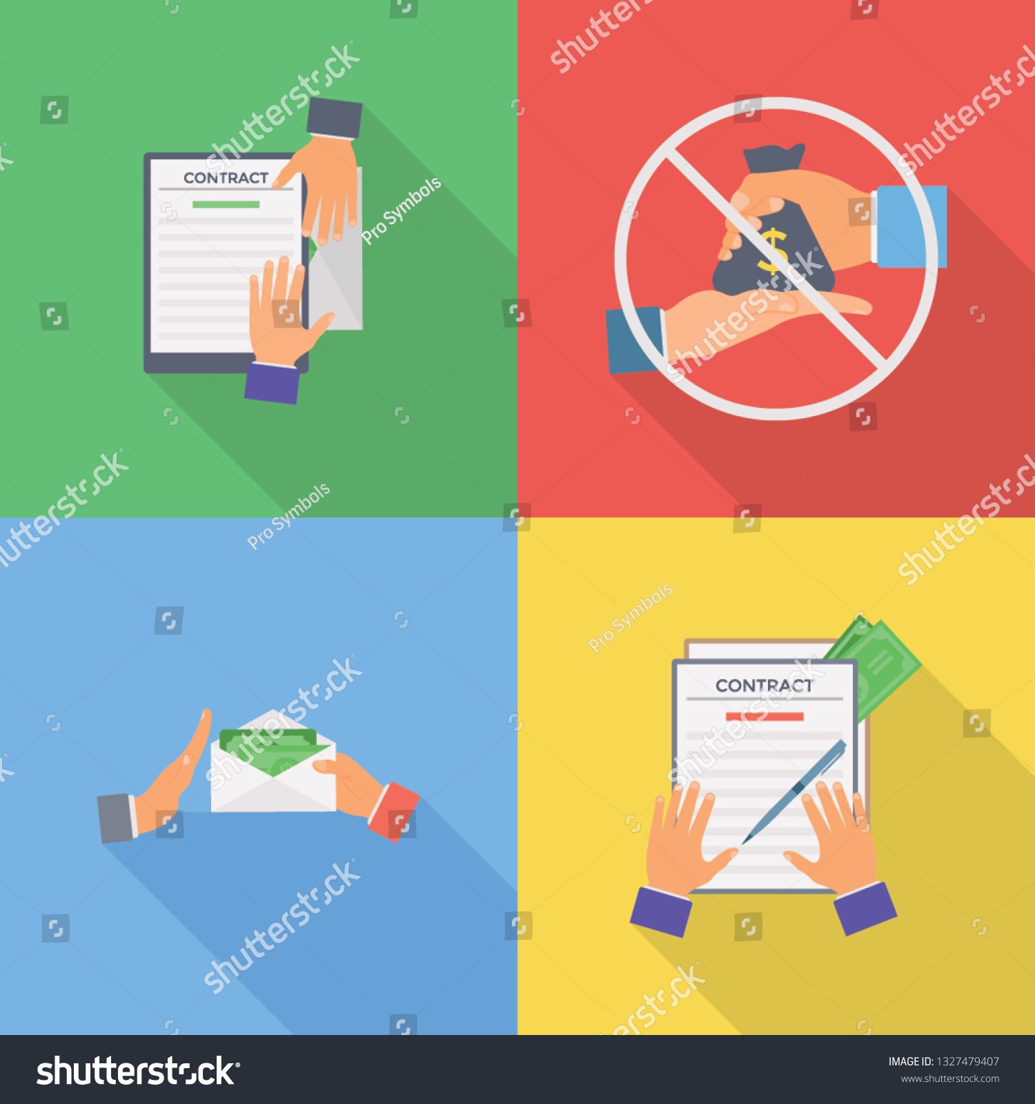 Bribery Flat Vector Icons Pack Stock Vector (Royalty Free) 1327479407 ...