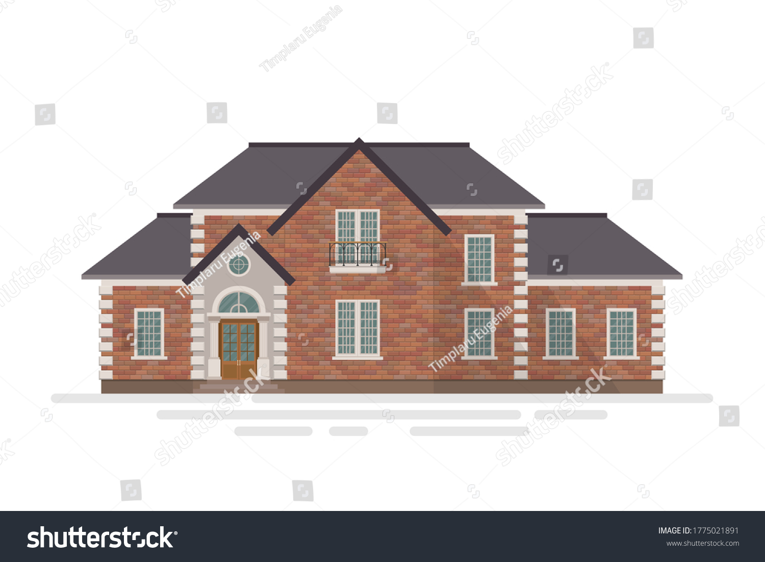 SVG of Brick house building vector illustration isolated on white background svg