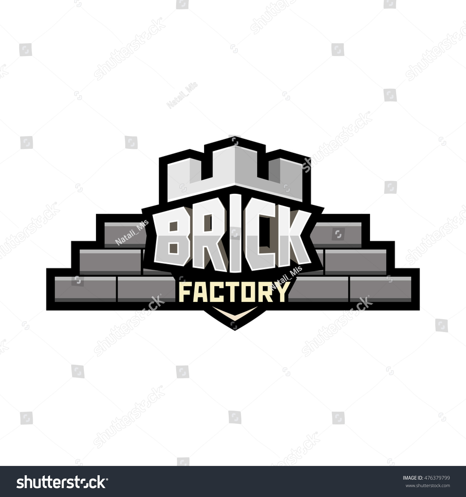 Brick Logo Icon Emblem Badge Vector Stock Vector 476379799 - Shutterstock