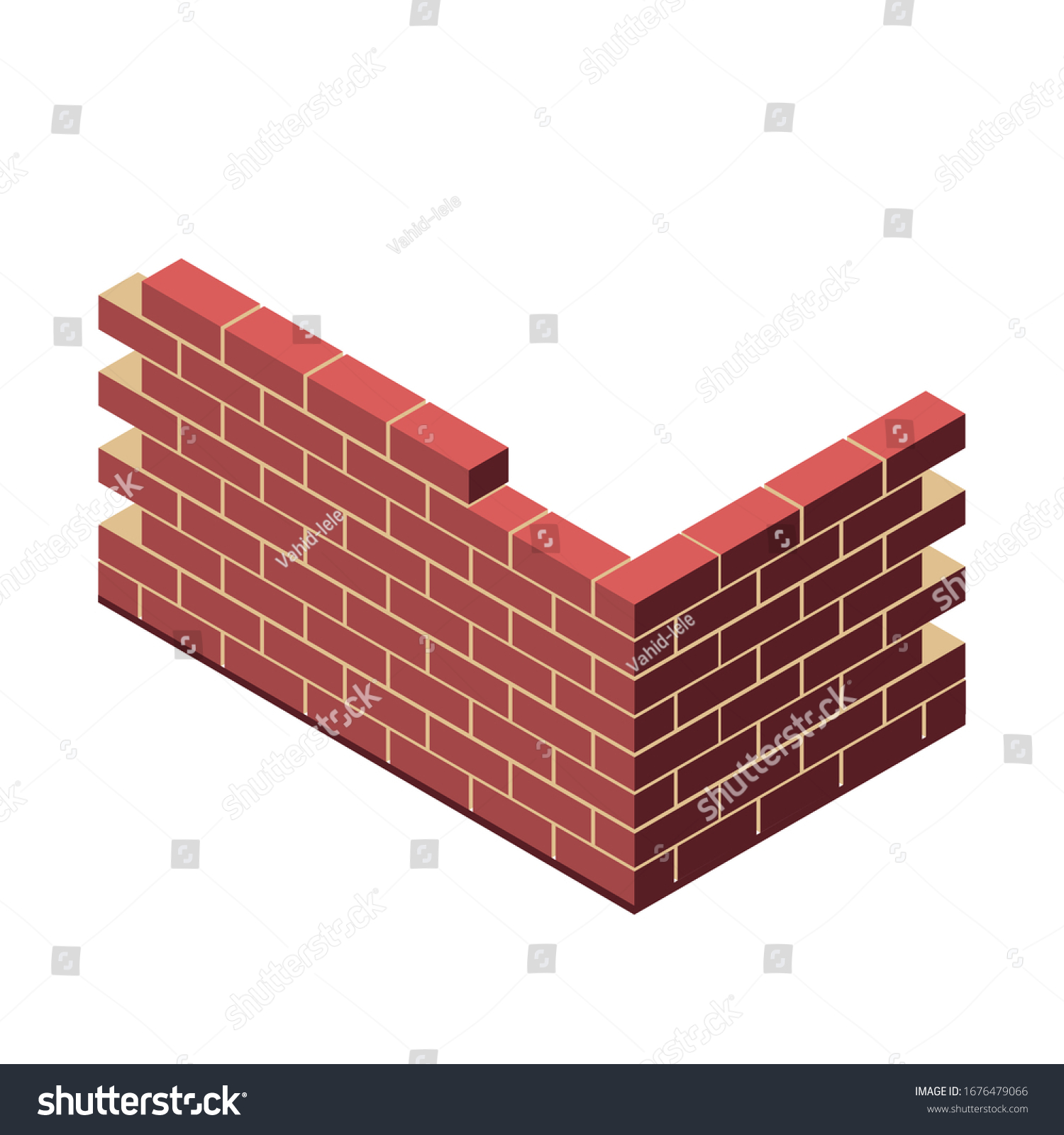 Brick Wall Design Element Illustration Flat Stock Vector (Royalty Free ...