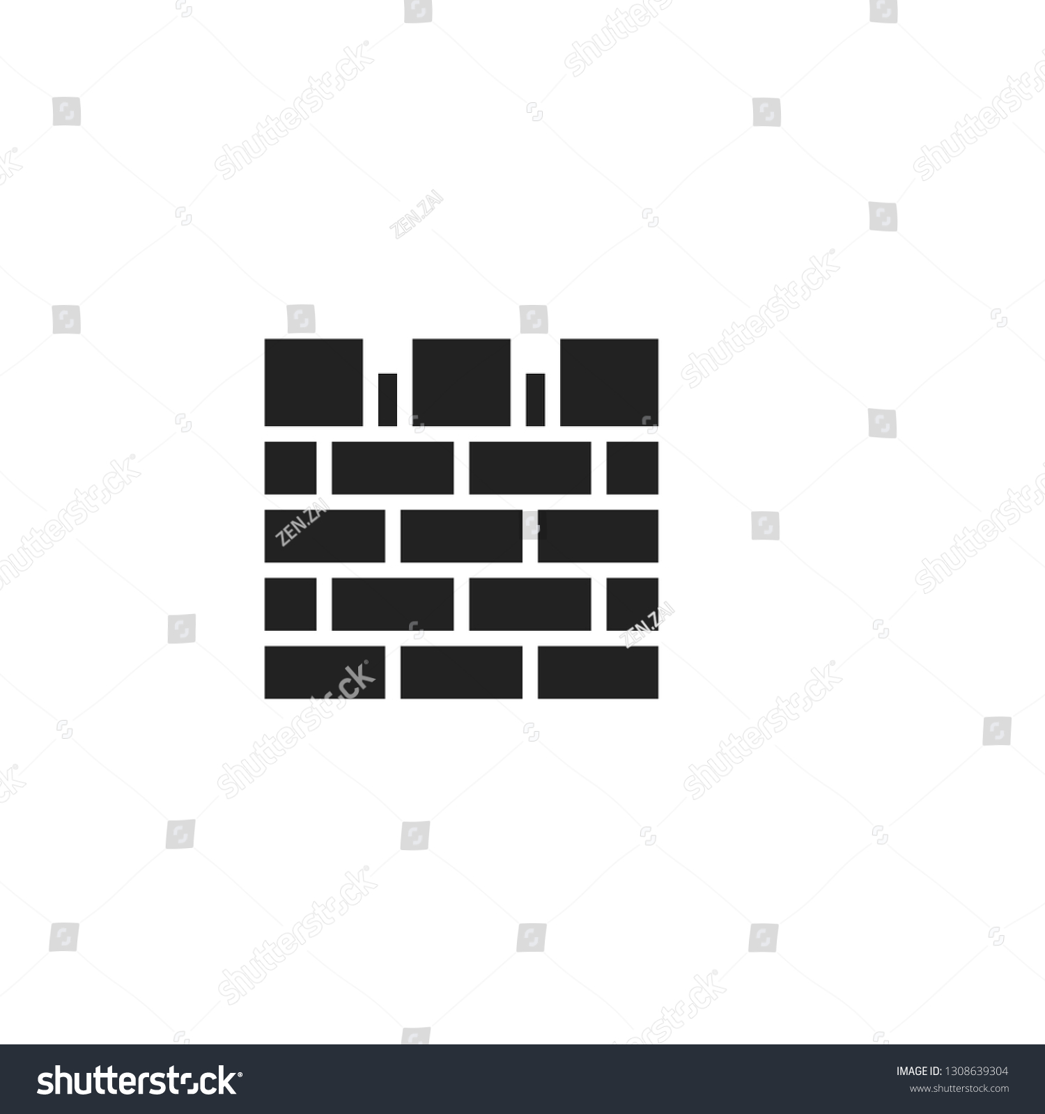 Brick Wall Icon Stock Vector (Royalty Free) 1308639304 | Shutterstock