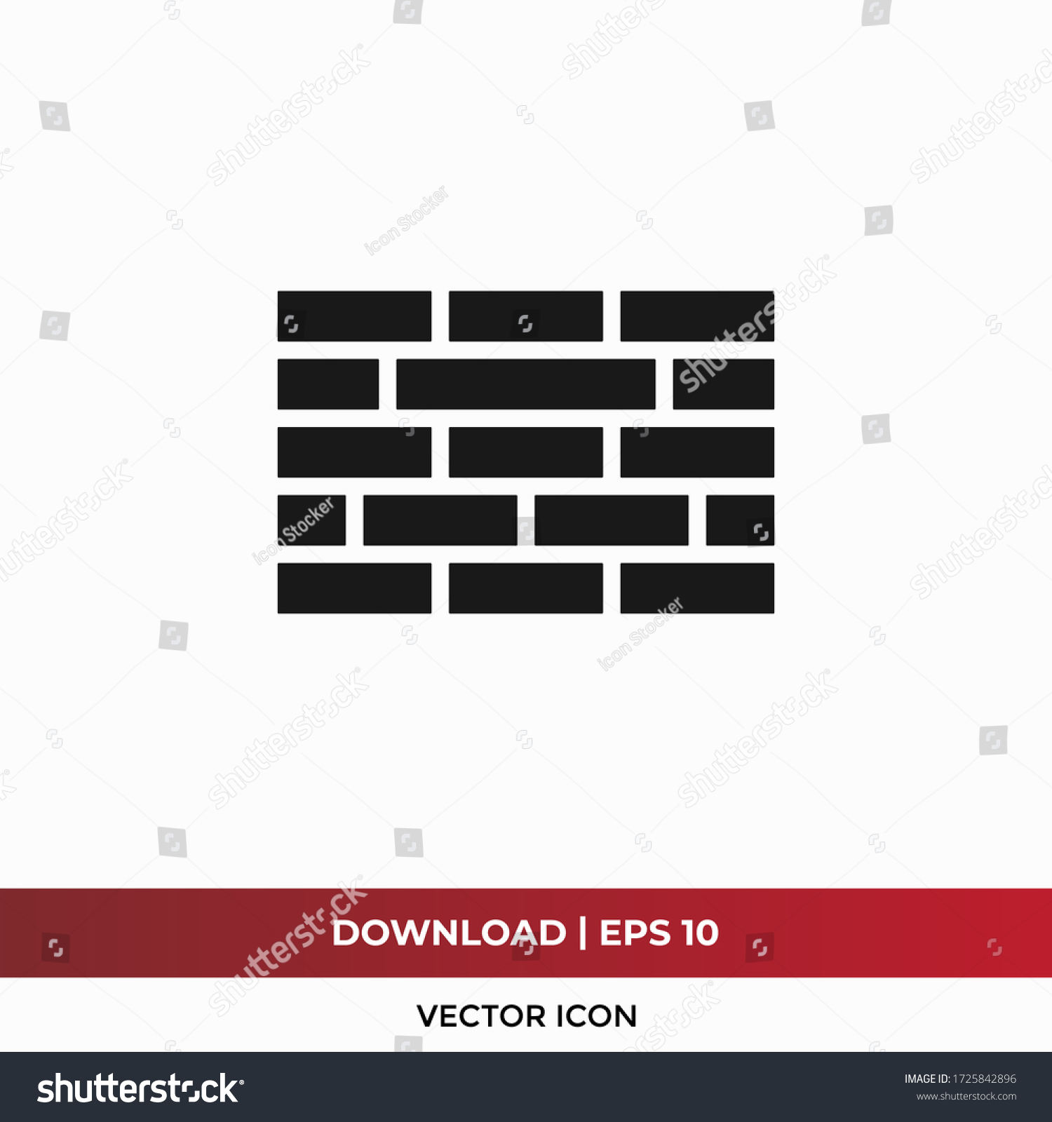 Brick Wall Icon Vector Wall Sign Stock Vector (Royalty Free) 1725842896 ...