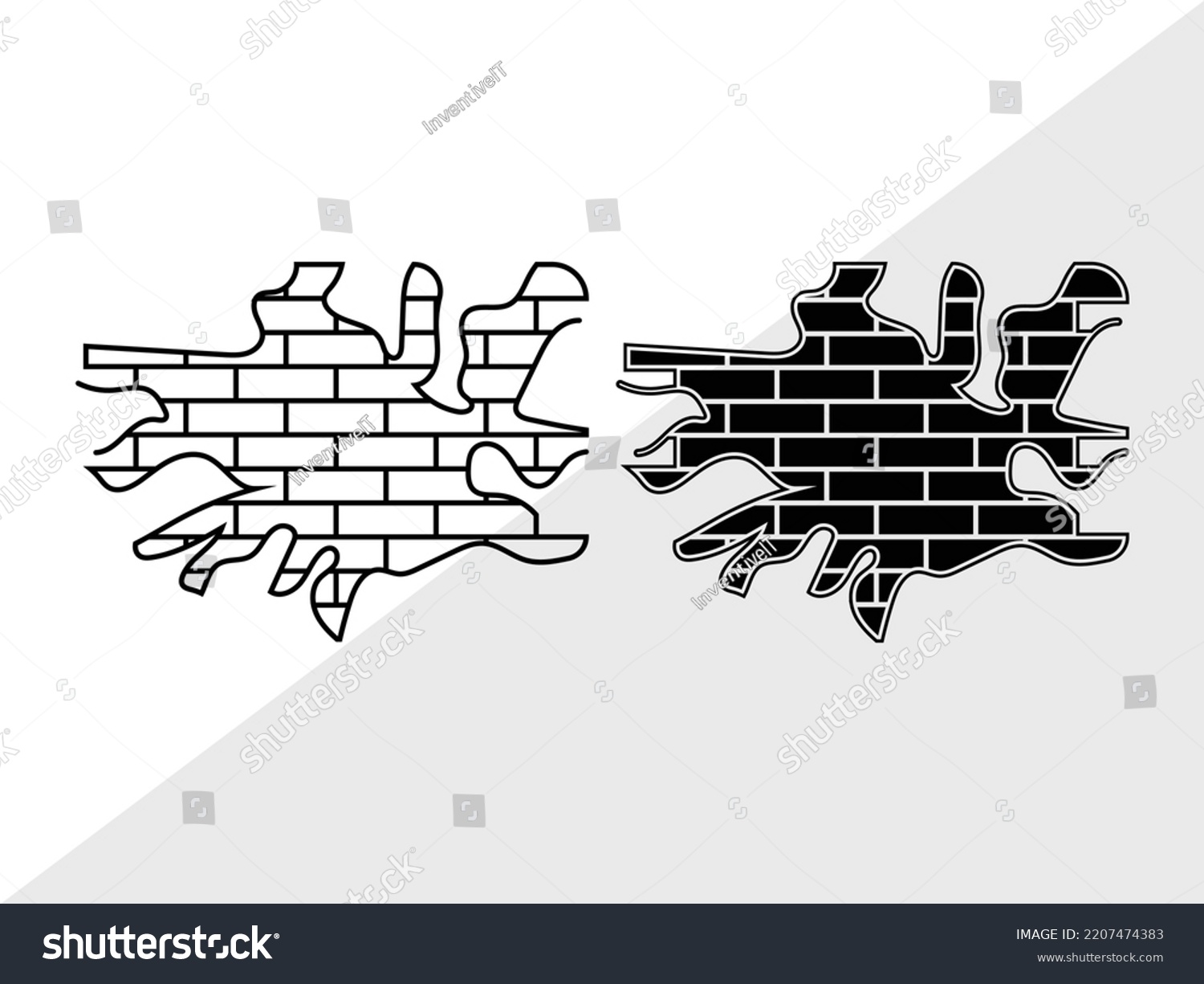 SVG of Brick Wall SVG Printable Vector Illustration svg