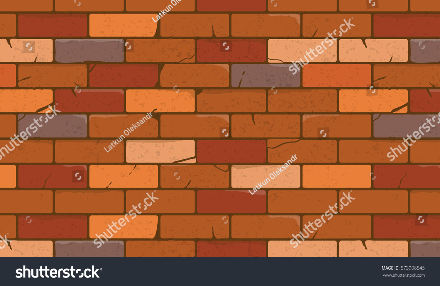 Brick Wall Texture Cartoon Style Vector Stock Vector 573908545