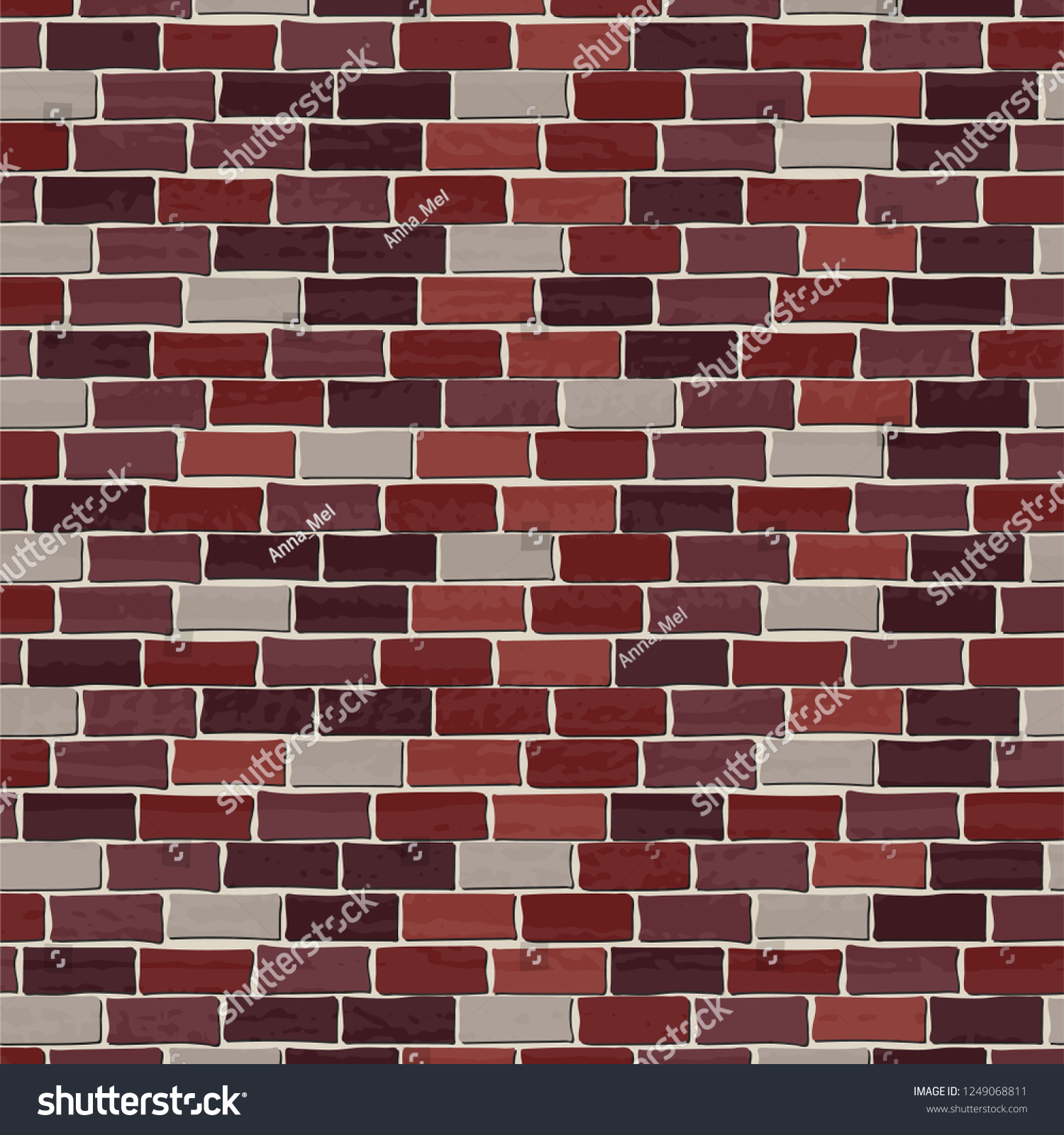 Brick Wall Vector Pattern Brown Brick Stock Vector (Royalty Free