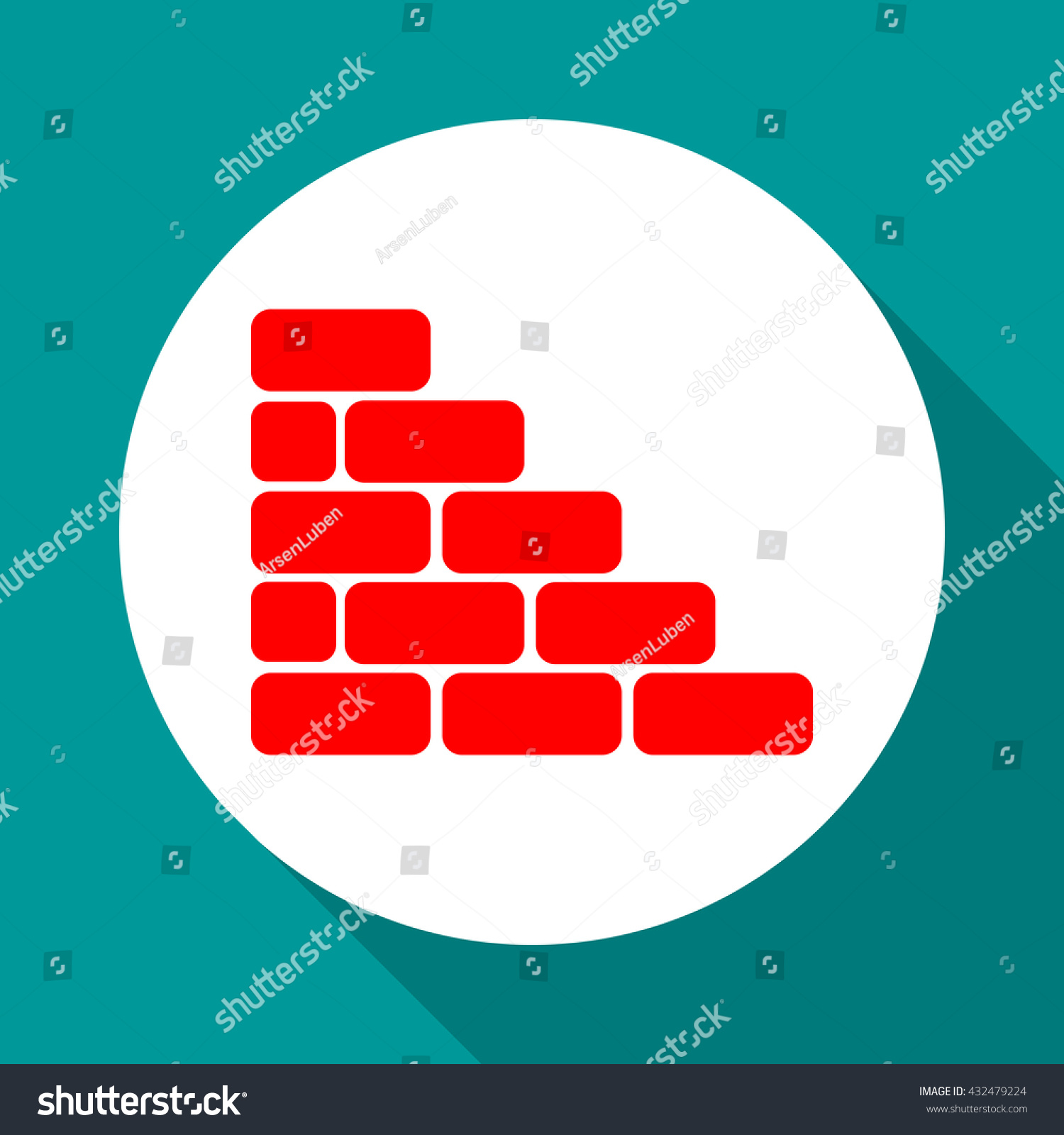 Bricks Icon Bricklaying Vector Icon Stock Vector (Royalty Free ...