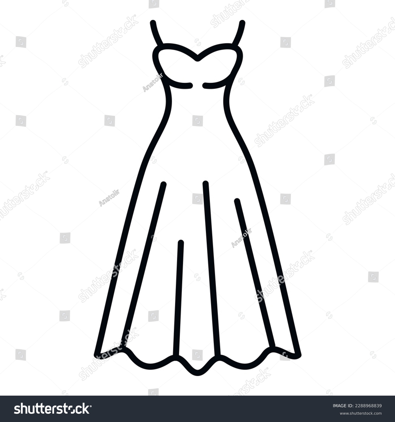 SVG of Bridal dress icon outline vector. Boutique marriage. Shower glamour svg