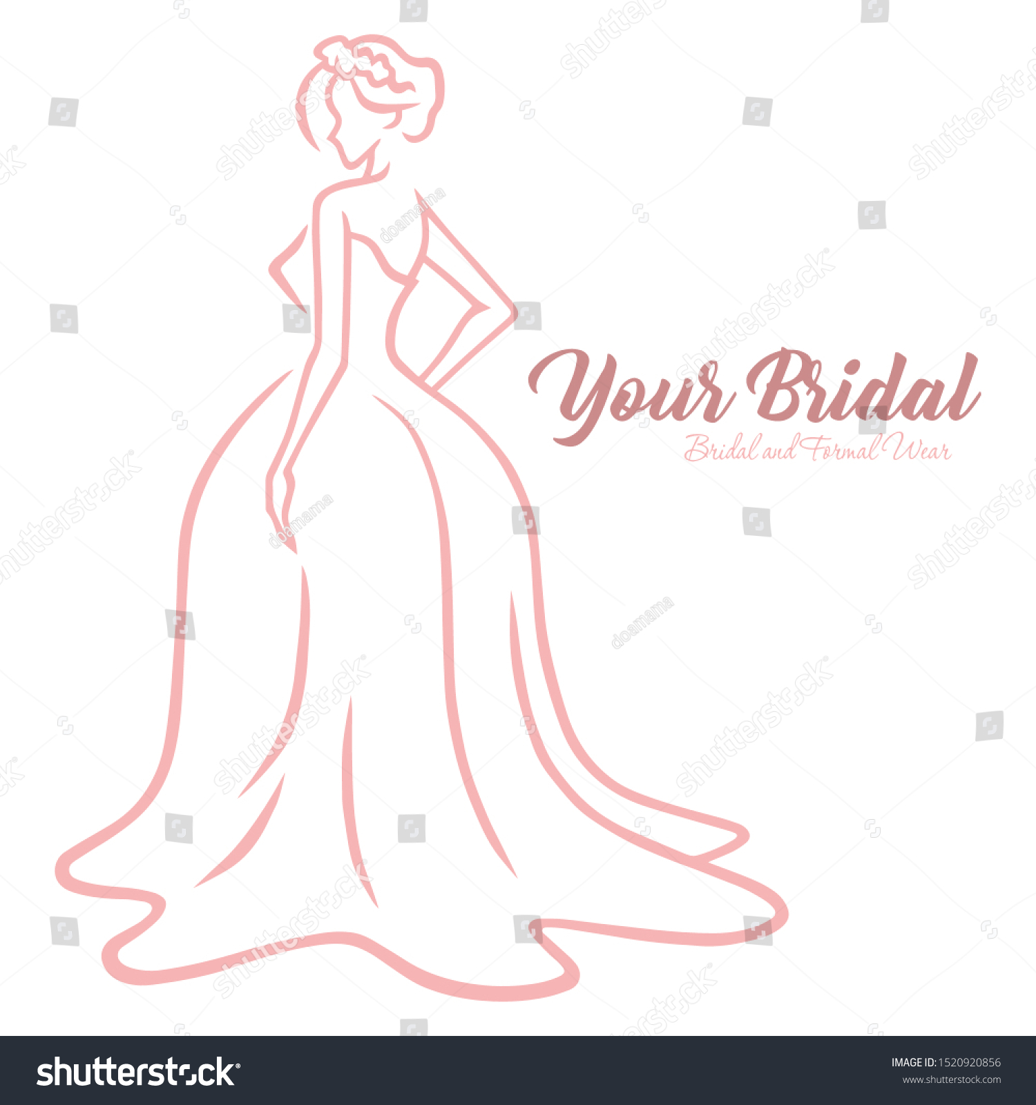 Bridal Wear Logo Wedding Gown Dress Stock Vector Royalty Free Shutterstock