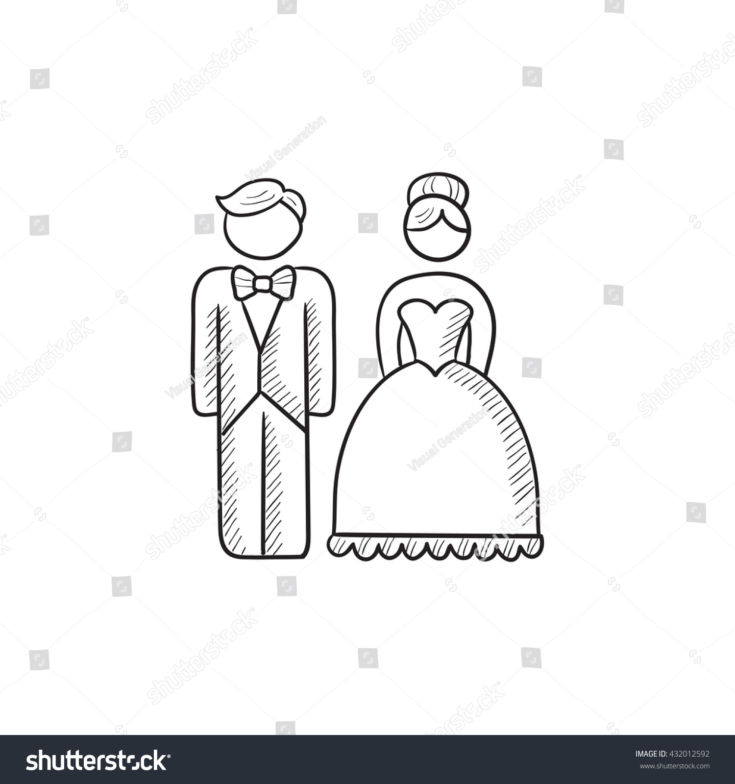 Bride Groom Vector Sketch Icon Isolated Stock Vector (Royalty Free ...