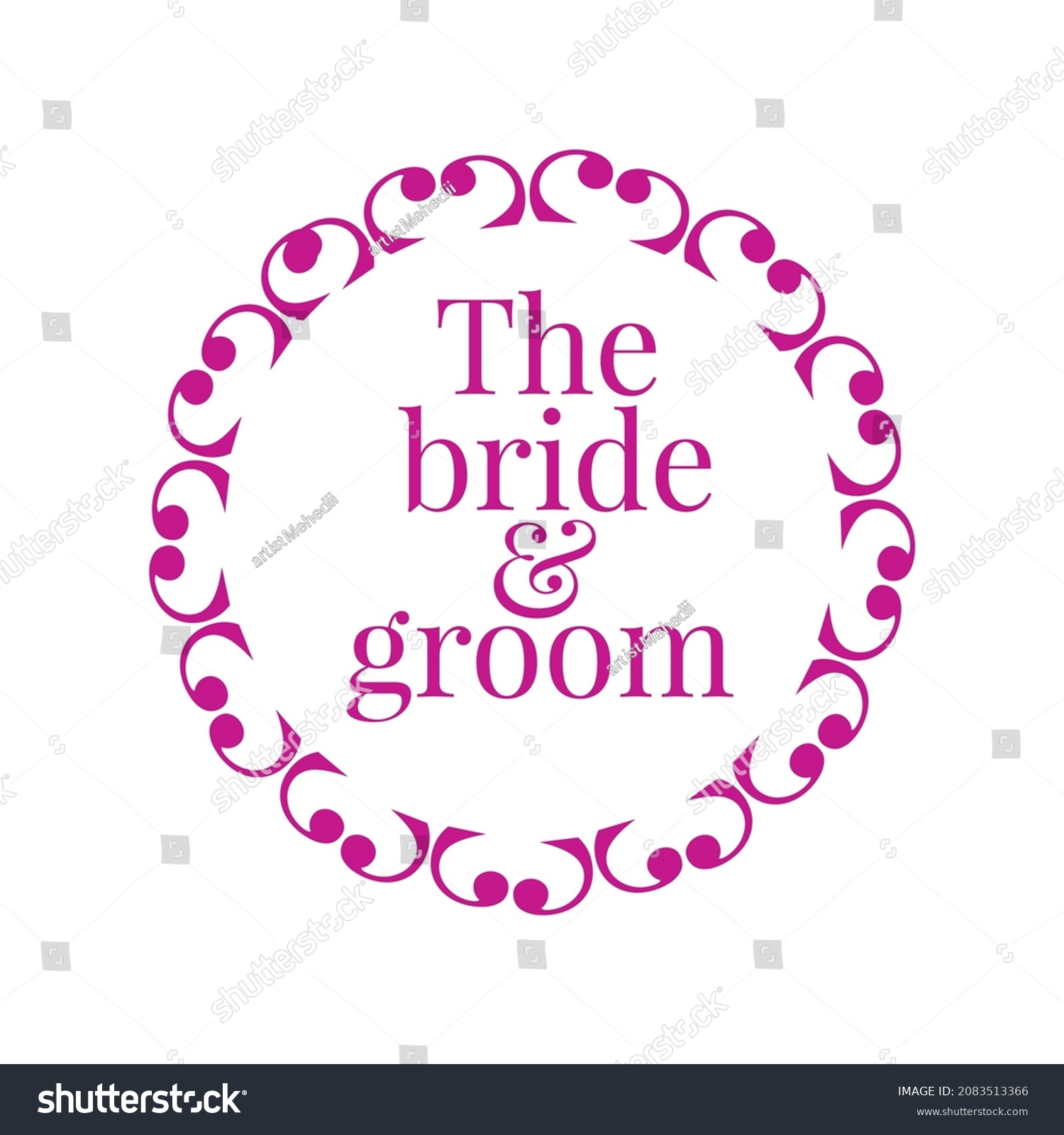 Bride Calligraphy Bride Hand Lettering Text Stock Vector Royalty Free 2083513366 