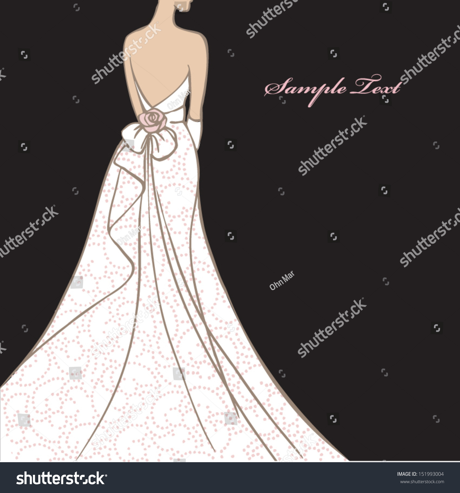 Bride Beautiful Wedding Dress Vector Illustration Stock Vector Royalty Free 151993004 9395