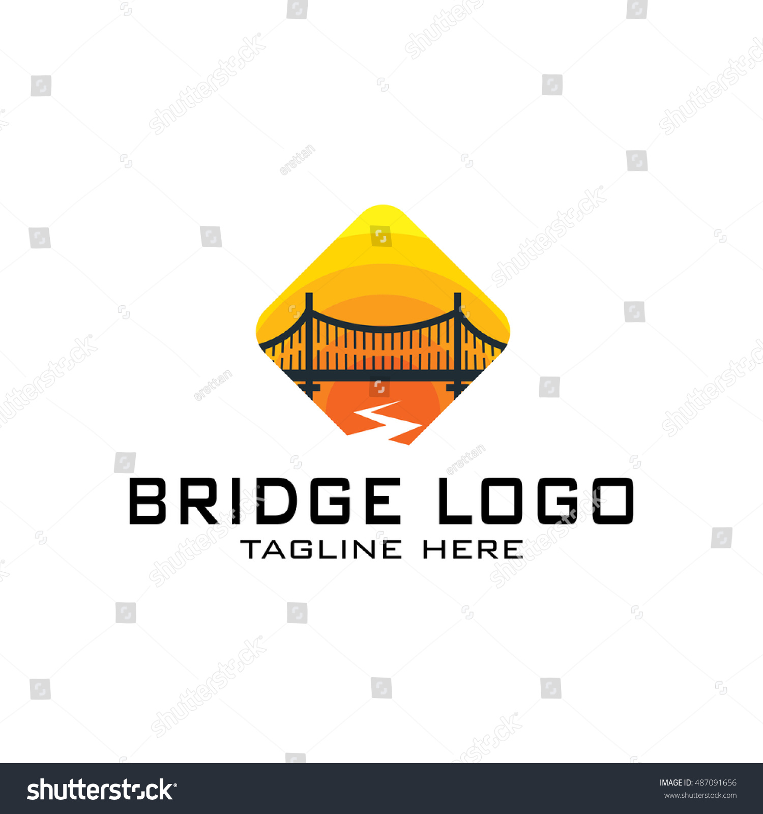 Stock Vector Bridge Connection Logo 487091656 