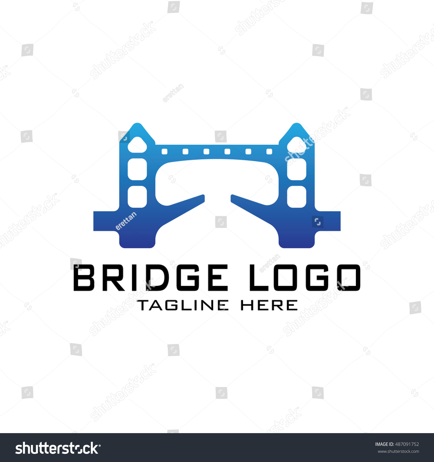 Stock Vector Bridge Connection Logo 487091752 
