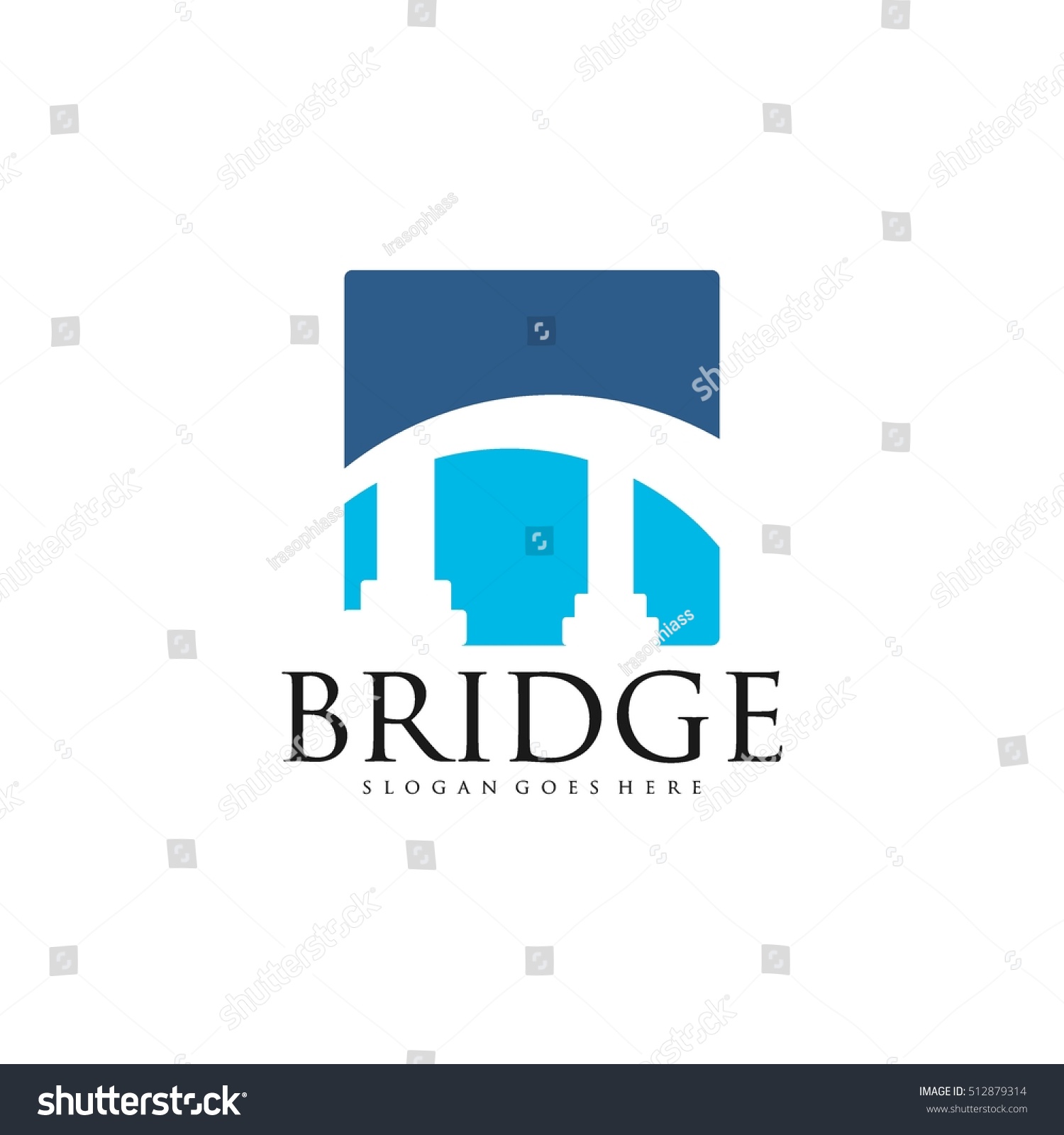 Stock Vector Bridge Connection Logo For Your Business 512879314 