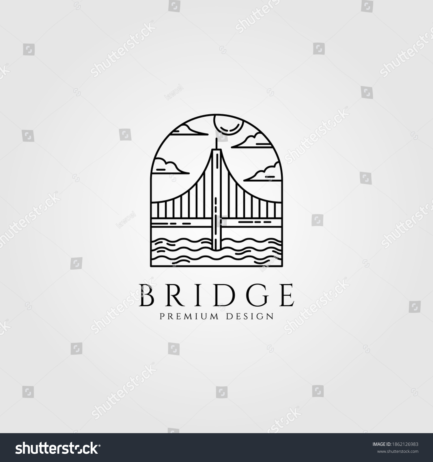SVG of bridge logo minimal line art vector illustration design svg