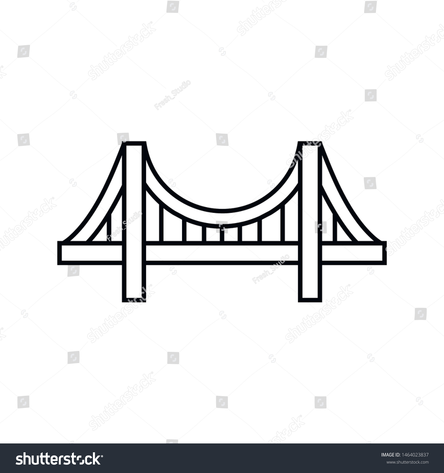 Bridge Simple Icon Outline Silhouette Isolated Stock Vector (Royalty ...