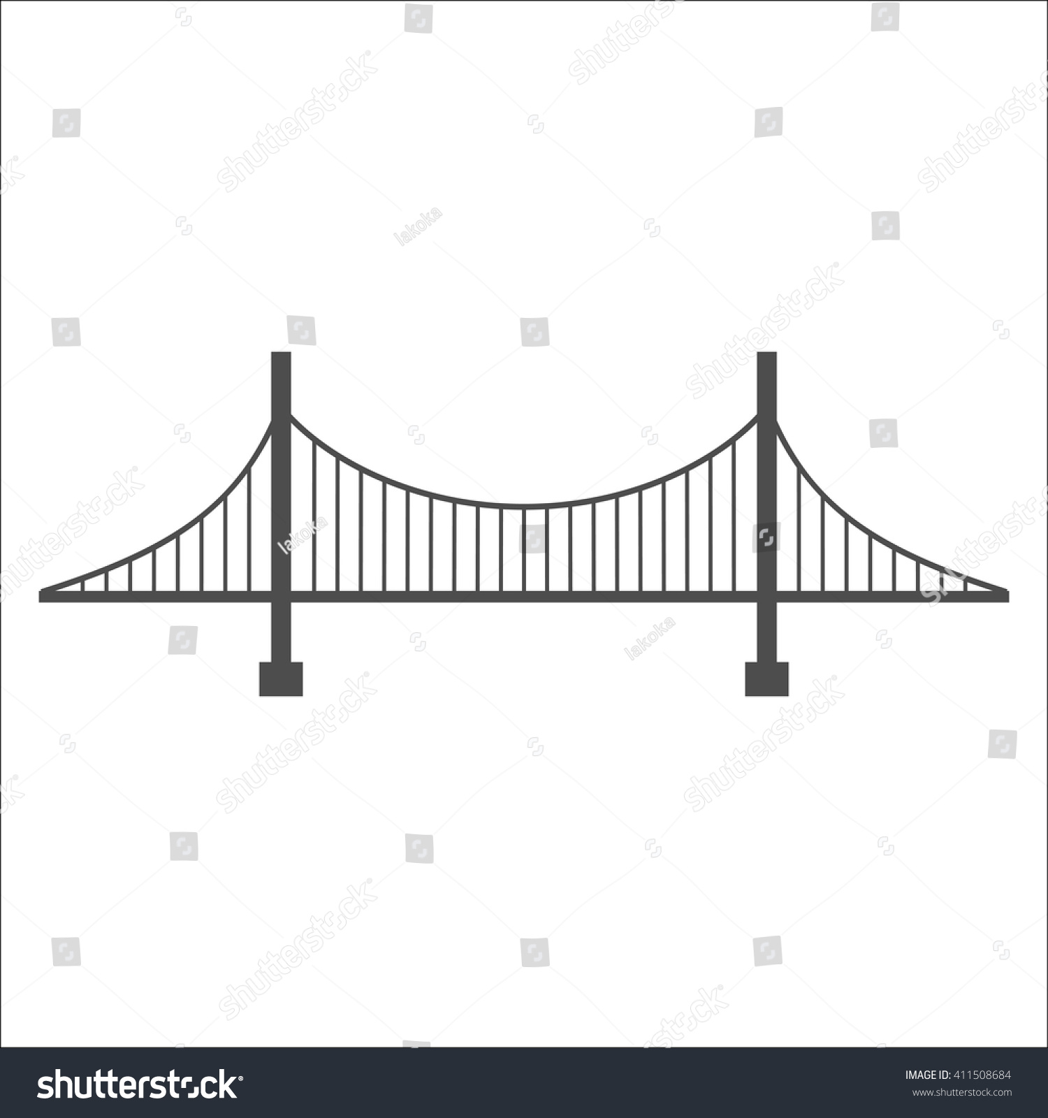 Bridge Suspension Rope Icon Vector Image Stock Vector (Royalty Free ...