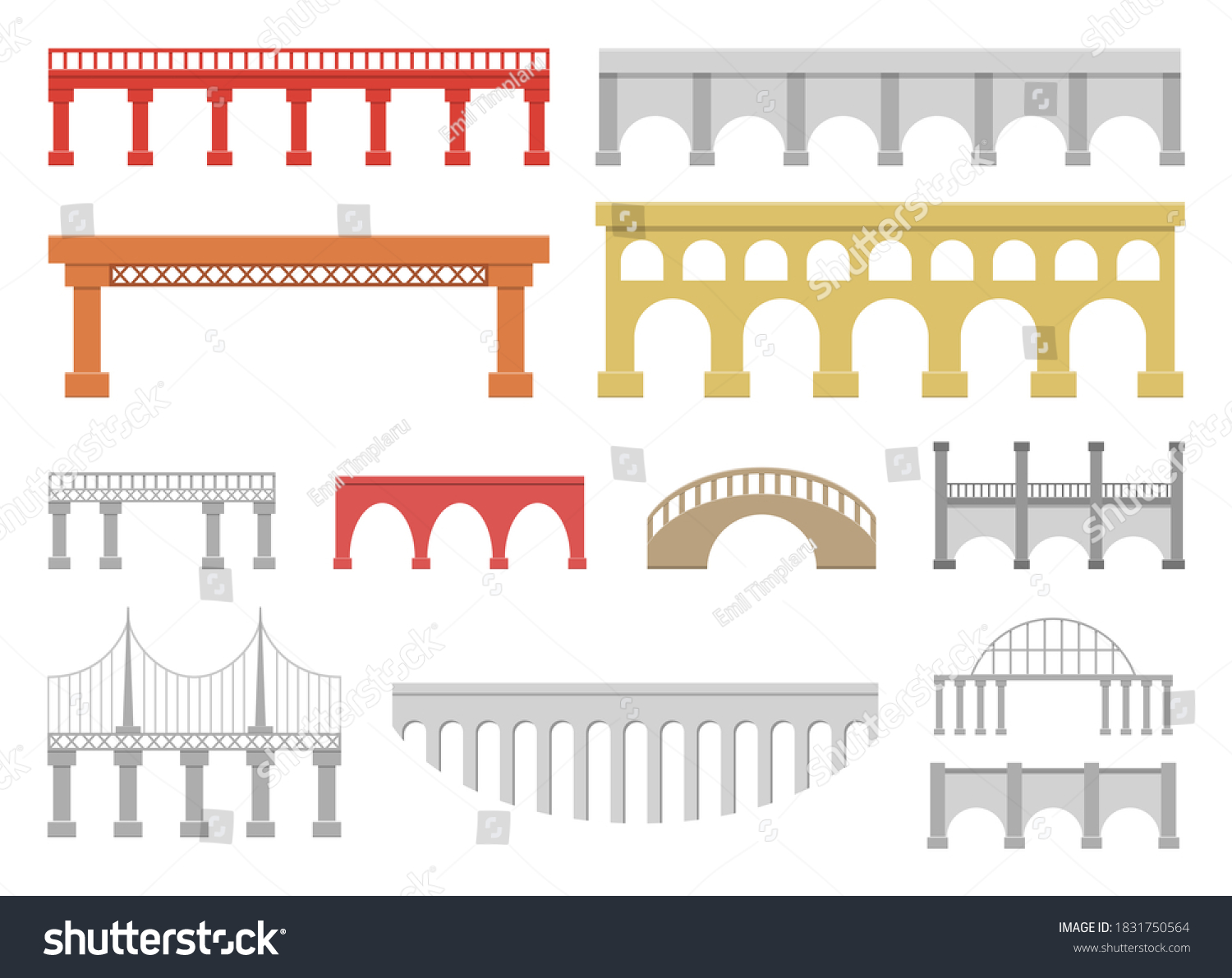 SVG of Bridges set vector design illustration isolated on white background svg