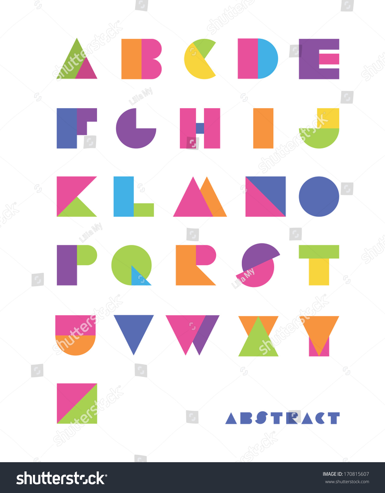 Bright Abstract Font Stock Vector Illustration 170815607 : Shutterstock