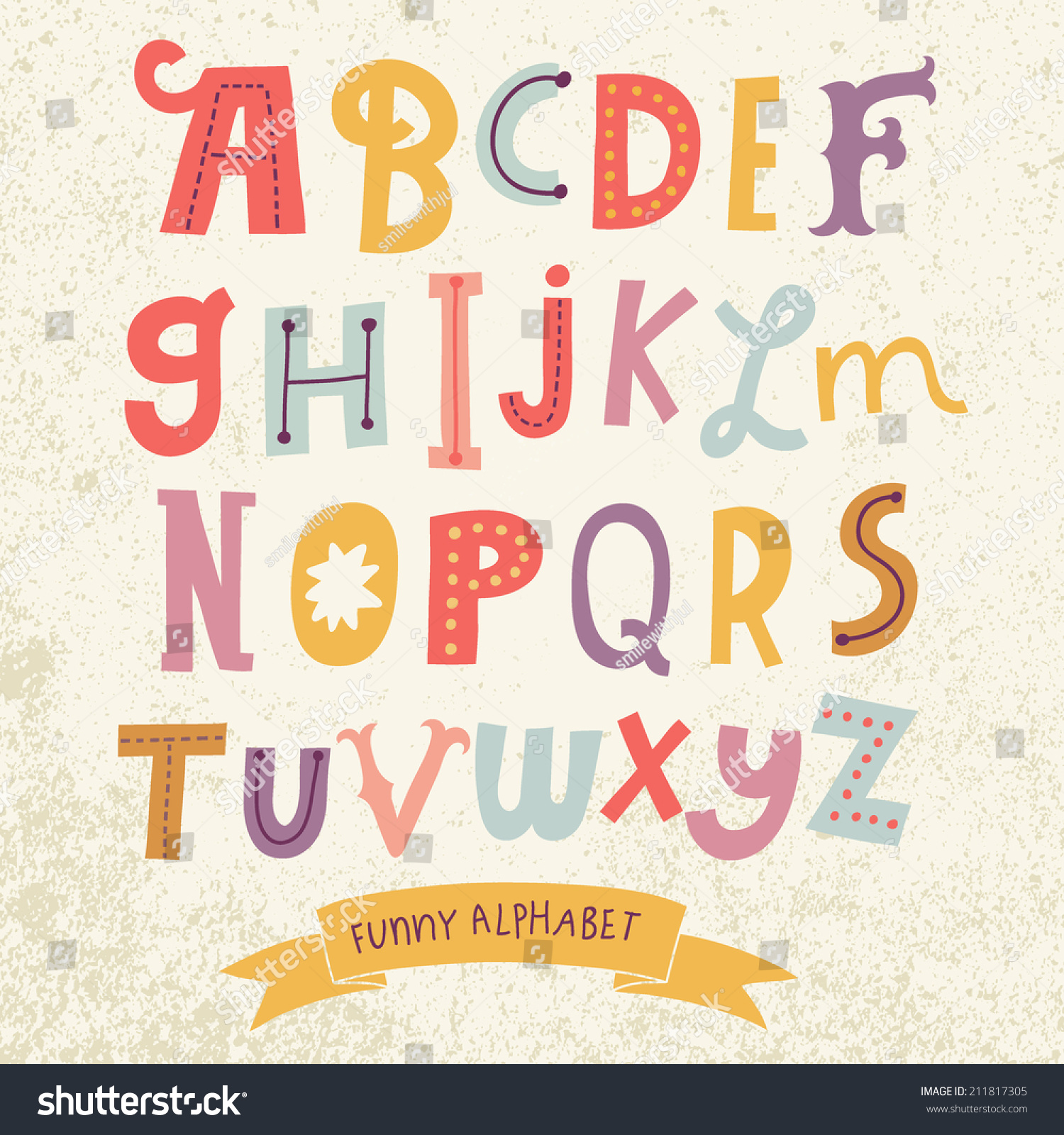 Bright Alphabet Set Vector Stylish Letters Stock Vector (Royalty Free ...