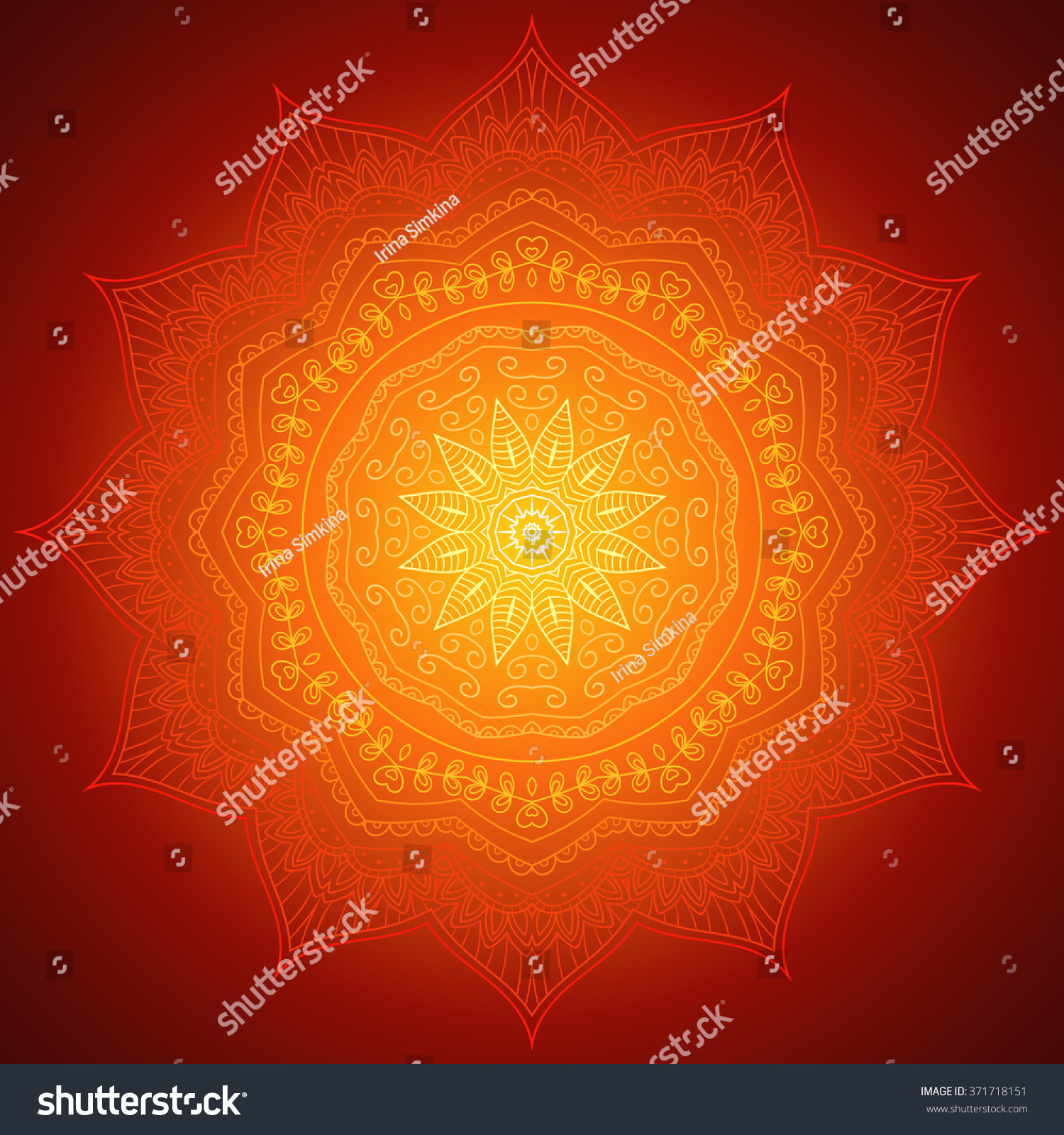 Mandala orange Images, Stock Photos & Vectors | Shutterstock