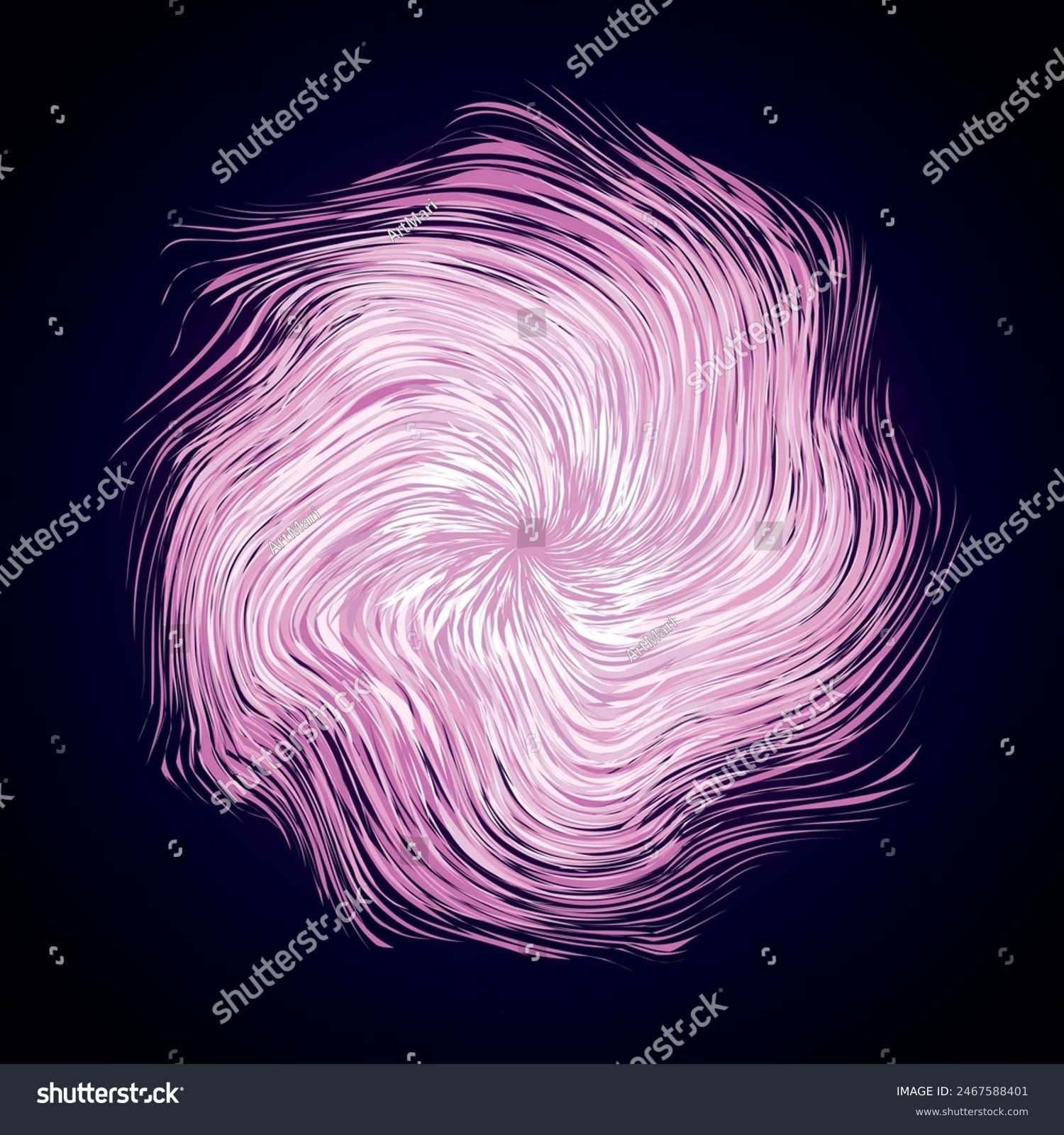 recommend clip art: Bright cold circle midpoint drawing shape art design. Big fuzzy magic sphere form in modern artist cartoon creative line style. Navy aqua color motley power boom ball symbol on dark fond for text