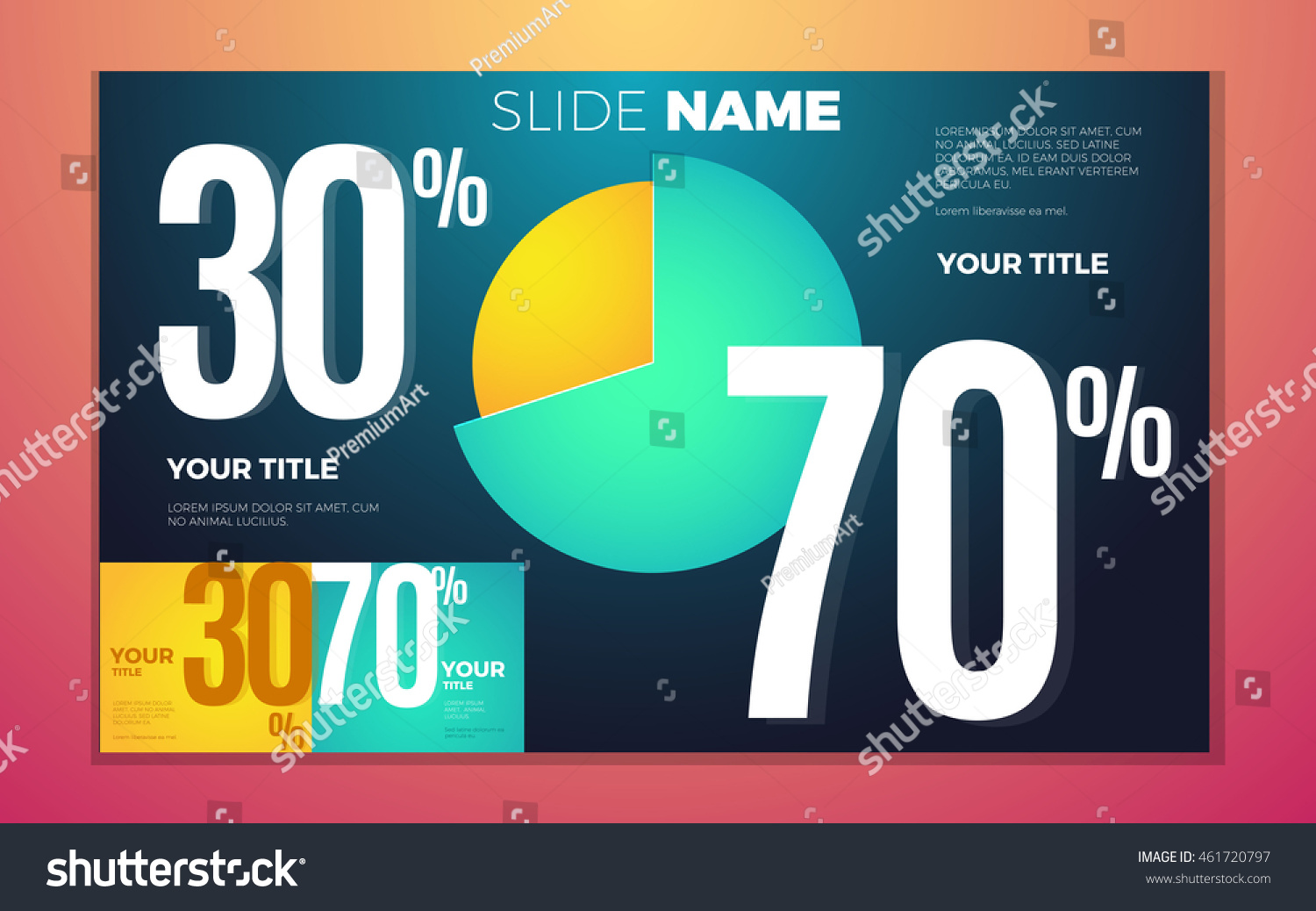 Bright Contrast Colors Infographic Set Pie Stock Vector 461720797