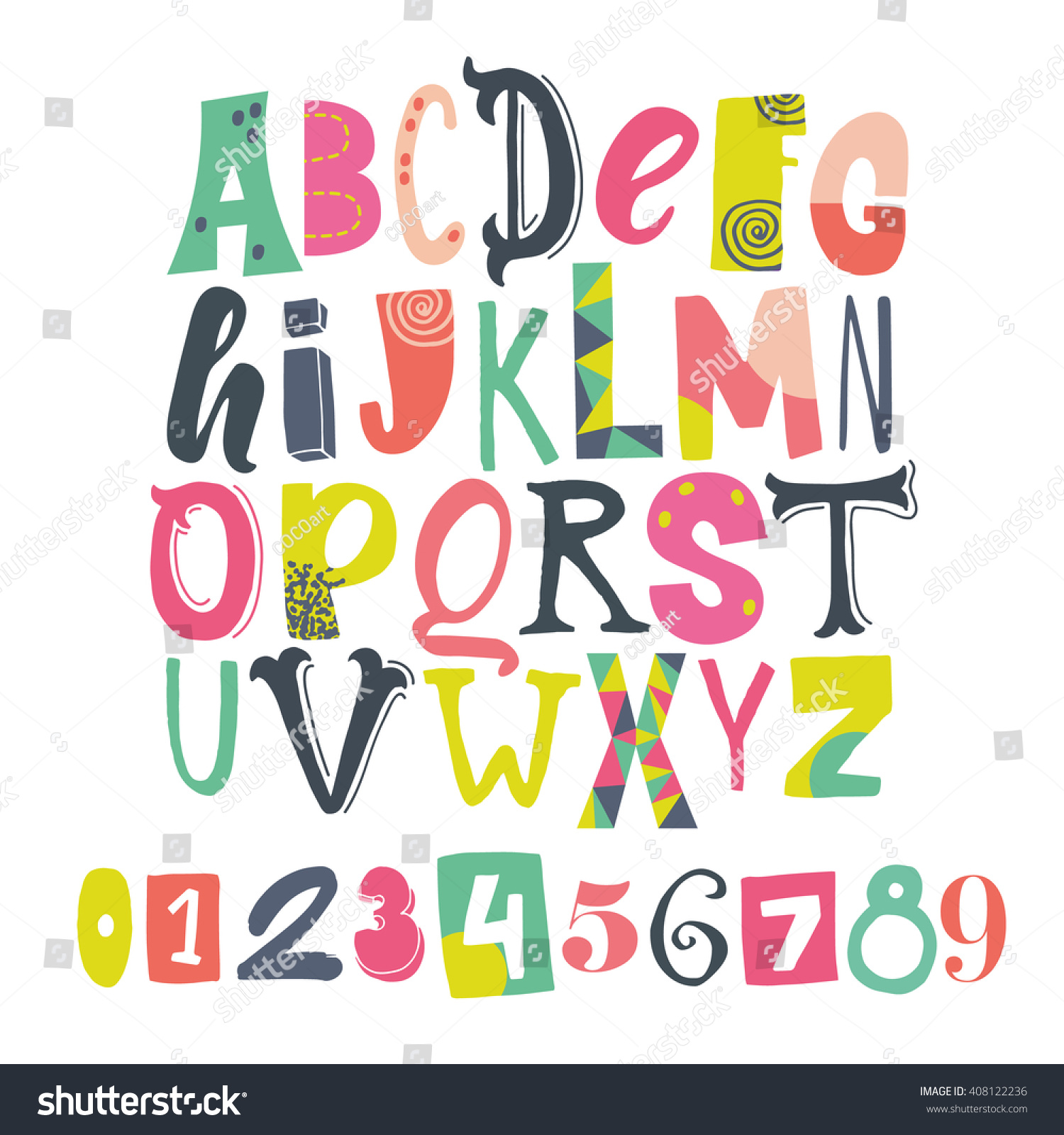 Bright Creative Abc Your Design Stock Vector 408122236 - Shutterstock