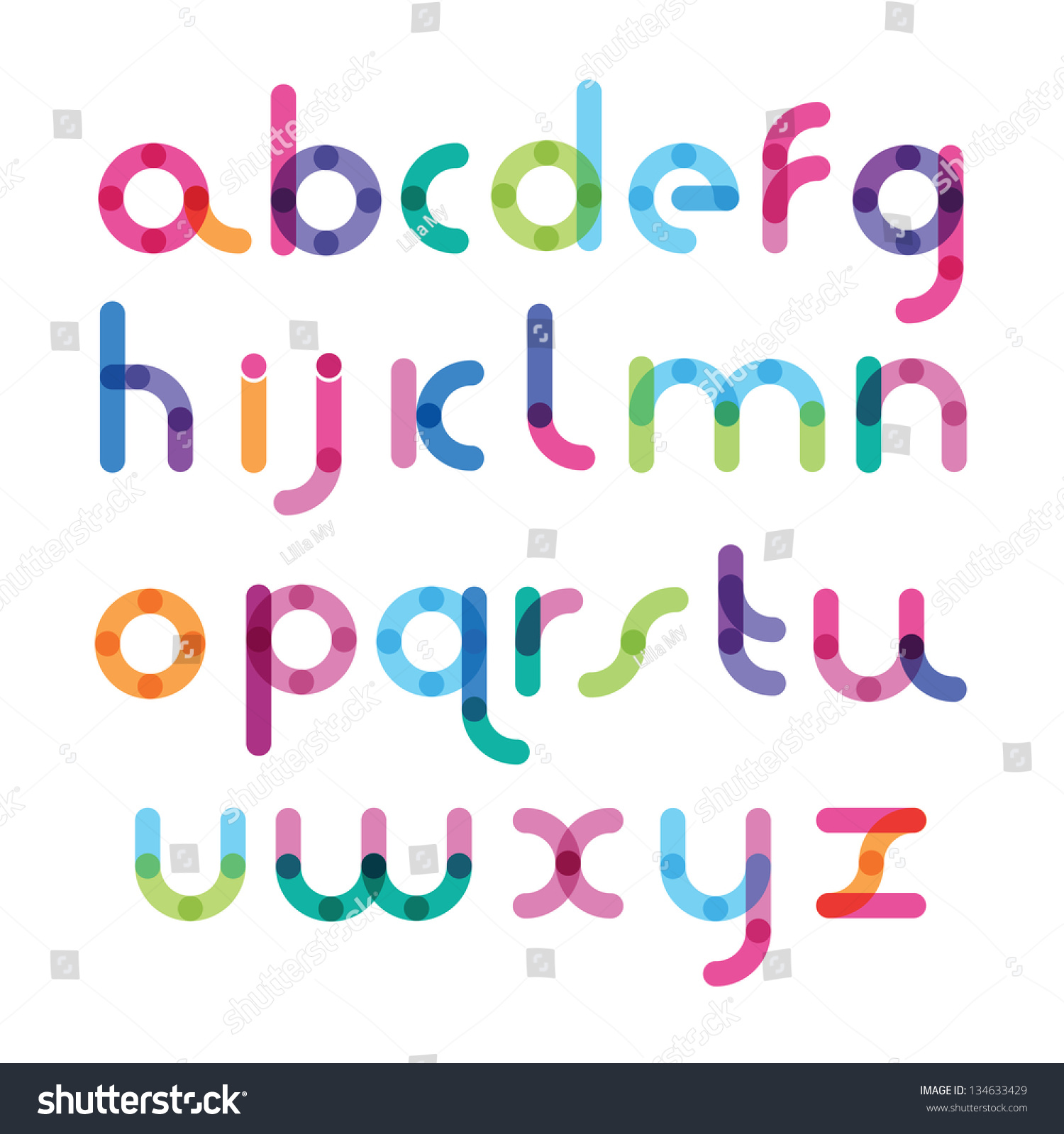 Bright Font With The Mixed Color Stock Vector Illustration 134633429 ...