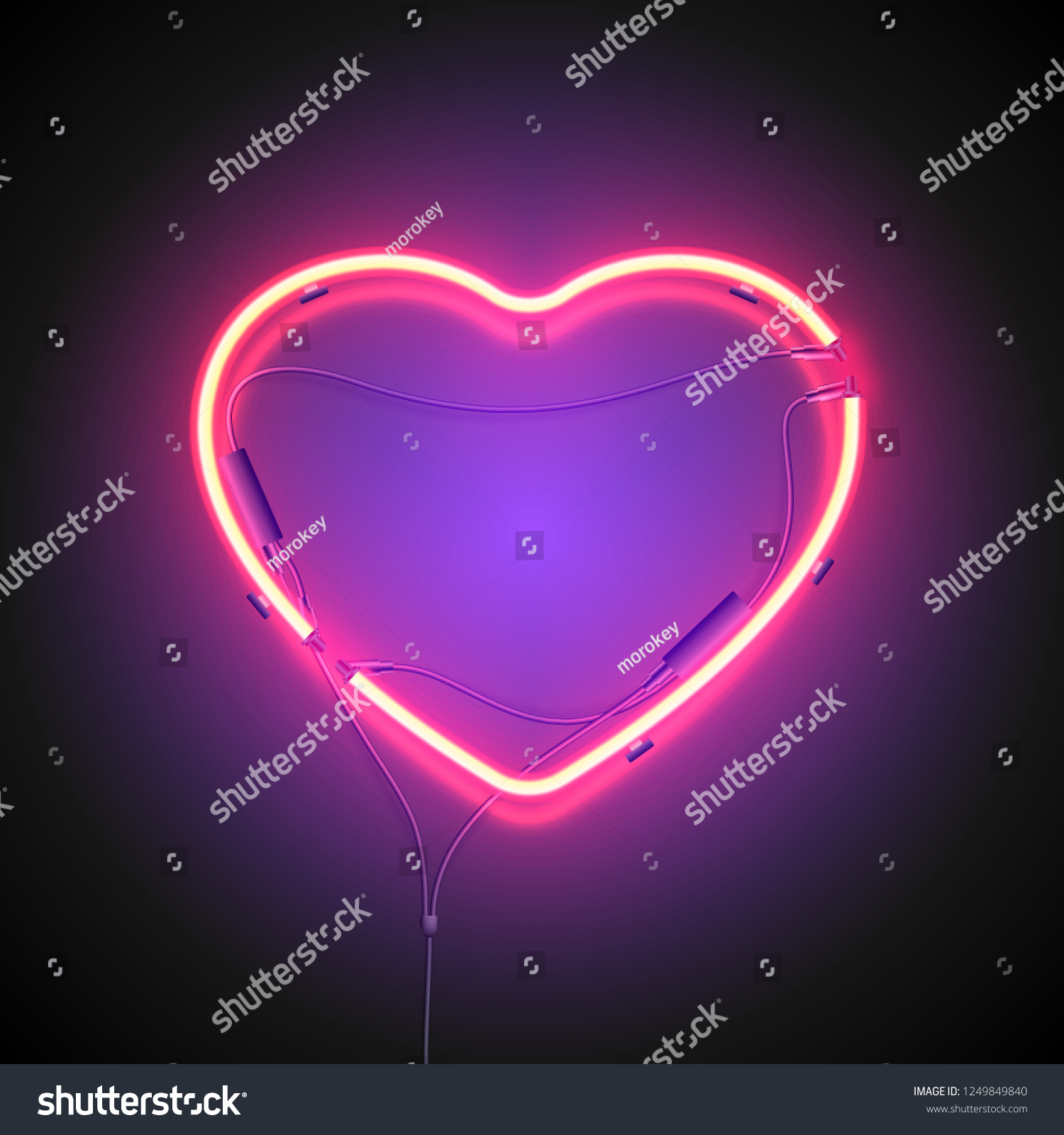 Bright Heart Neon Sign Retro Neon Stock Vector Royalty Free