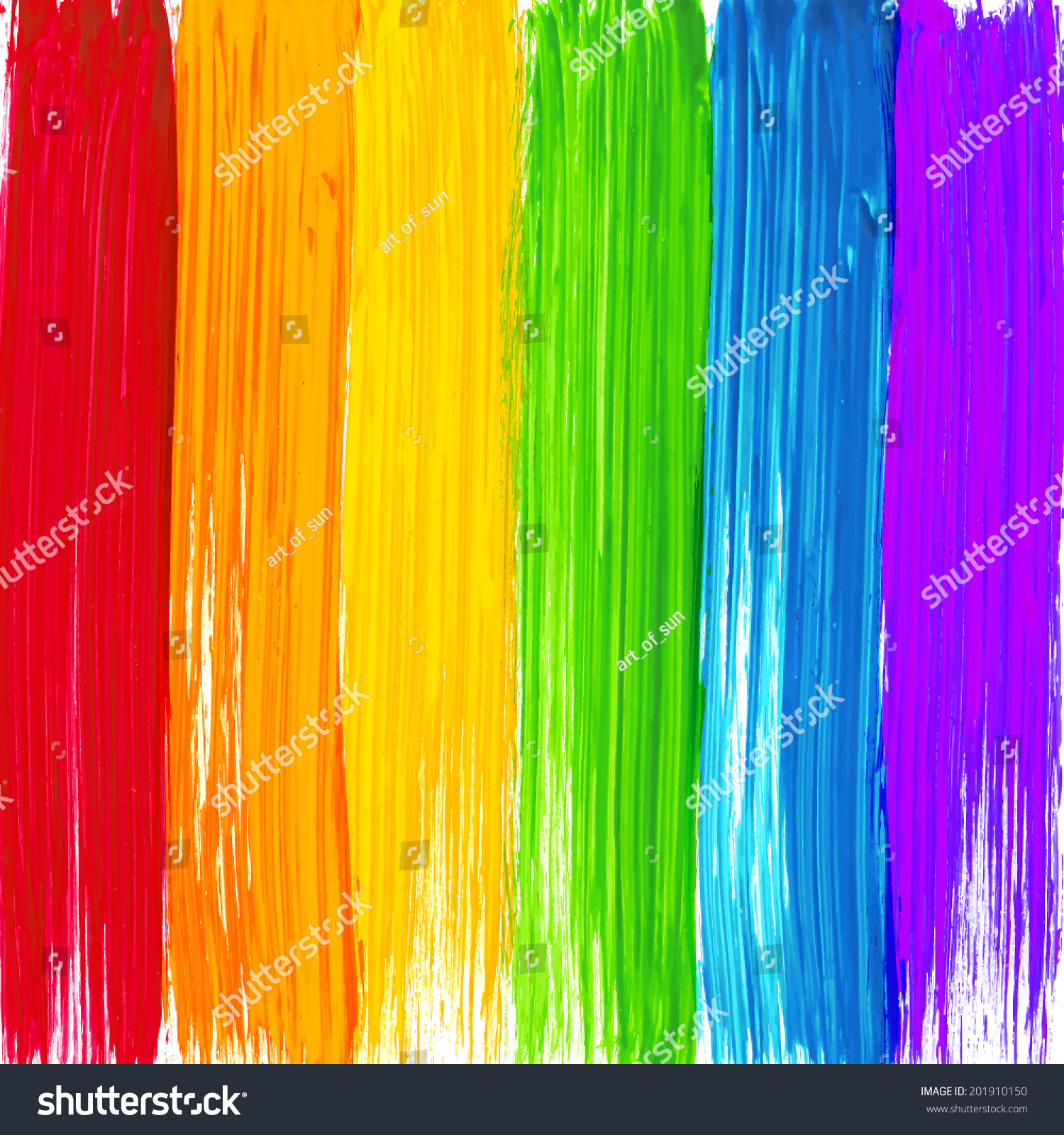 Download Bright Rainbow Paint Strokes Vector Background Stock ...