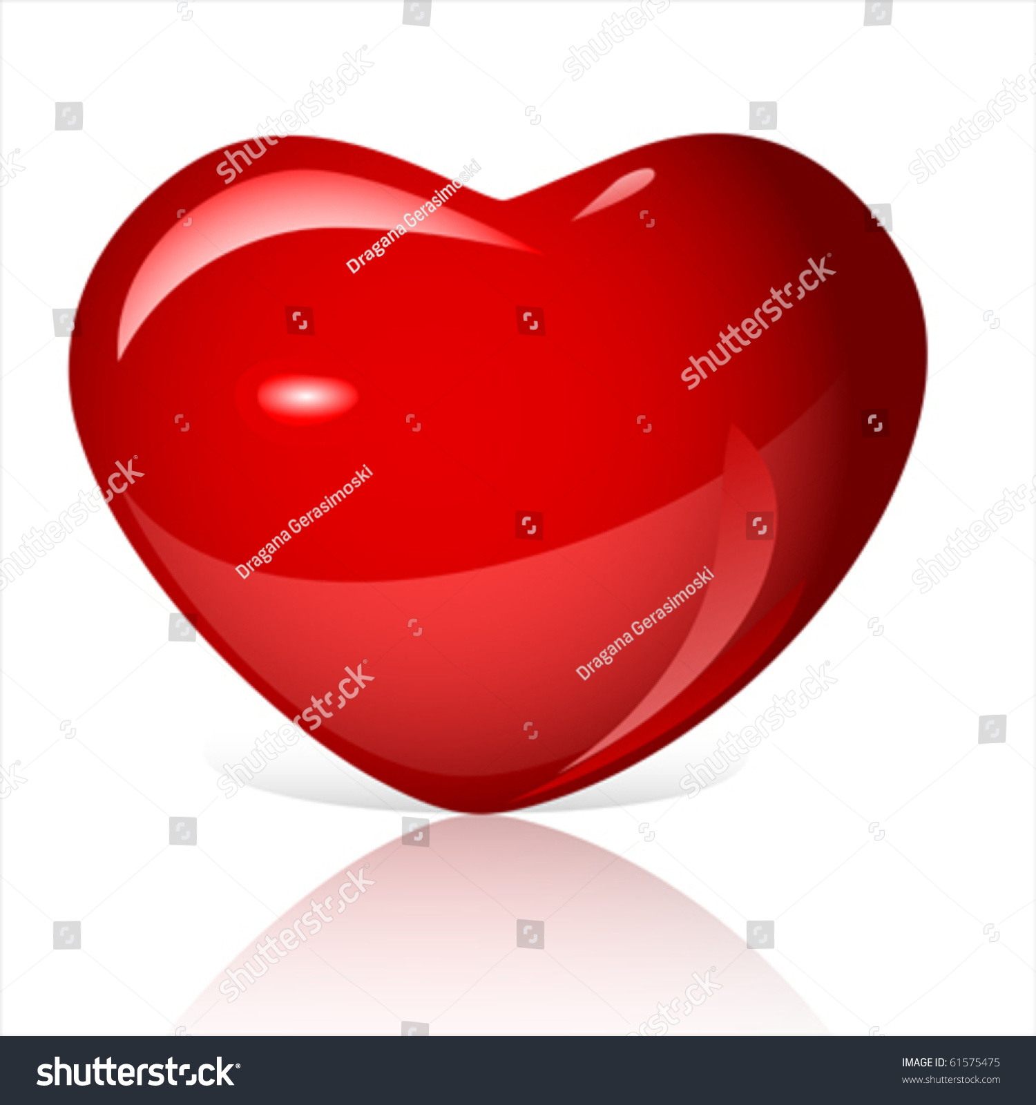 Bright Red Heart Vector - 61575475 : Shutterstock