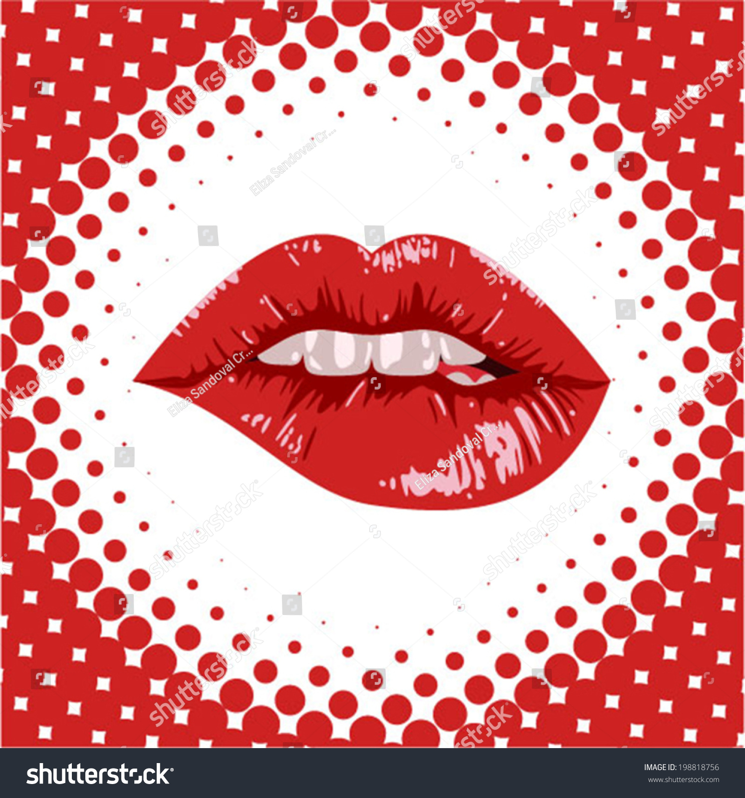 Bright Red Lips Sensual And Provocative Stock Vector Illustration ...