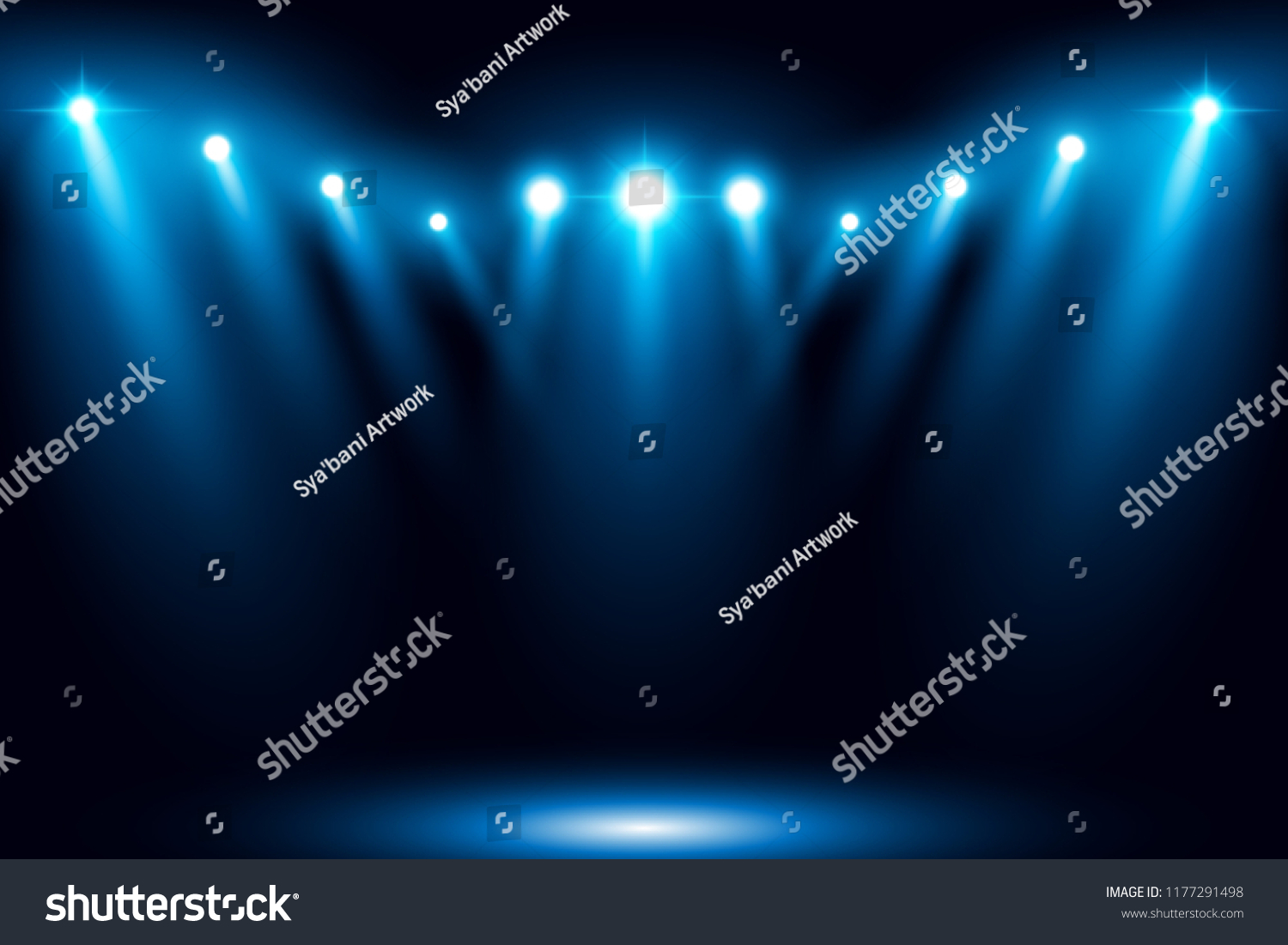 Bright Stadium Arena Lighting Spotlight Vector Stock Vector (royalty 