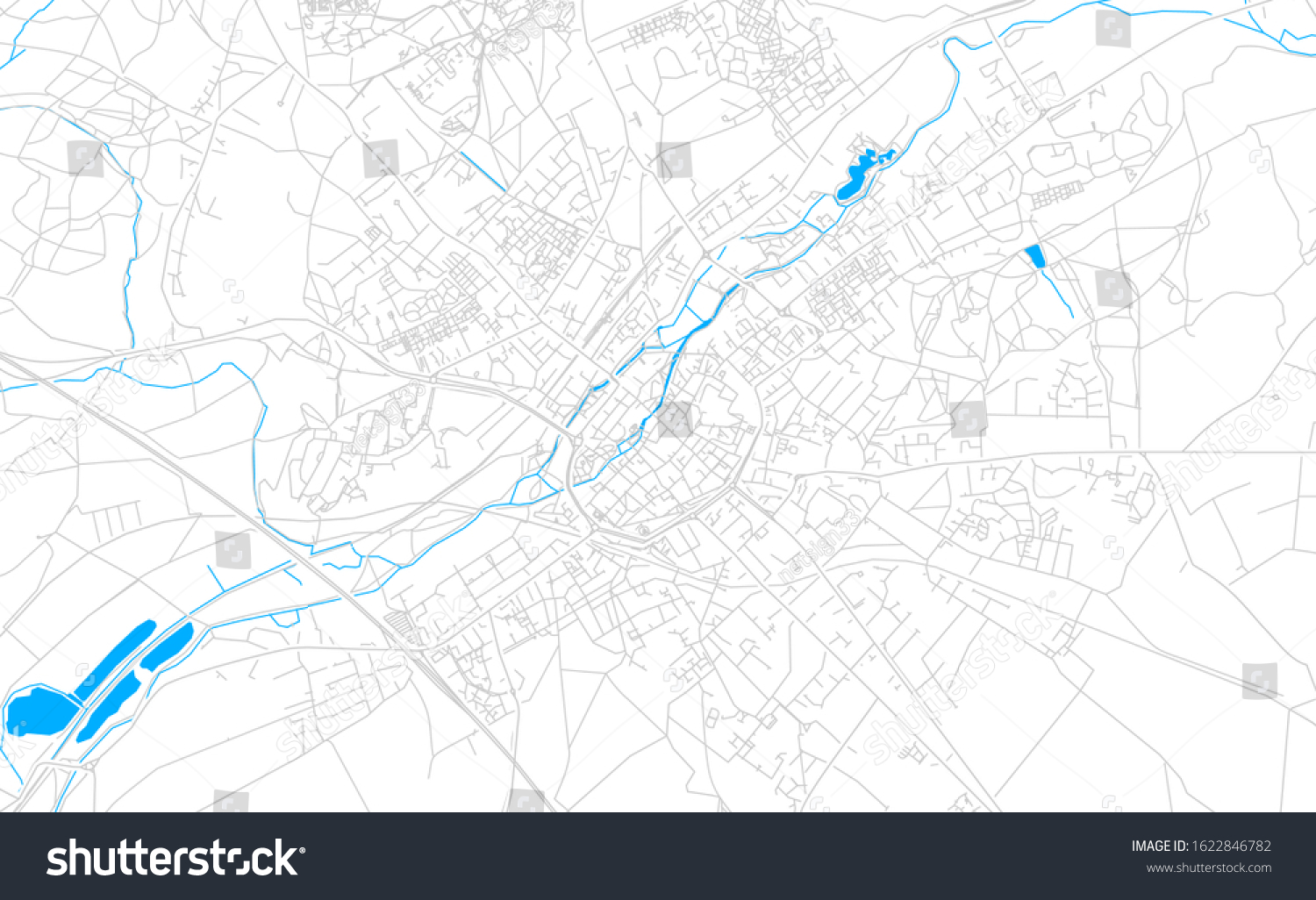 Bright Vector Map Canterbury England Fine Stock Vector Royalty Free   Stock Vector Bright Vector Map Of Canterbury England With Fine Tuning Between Road And Water Use This Map As A 1622846782 