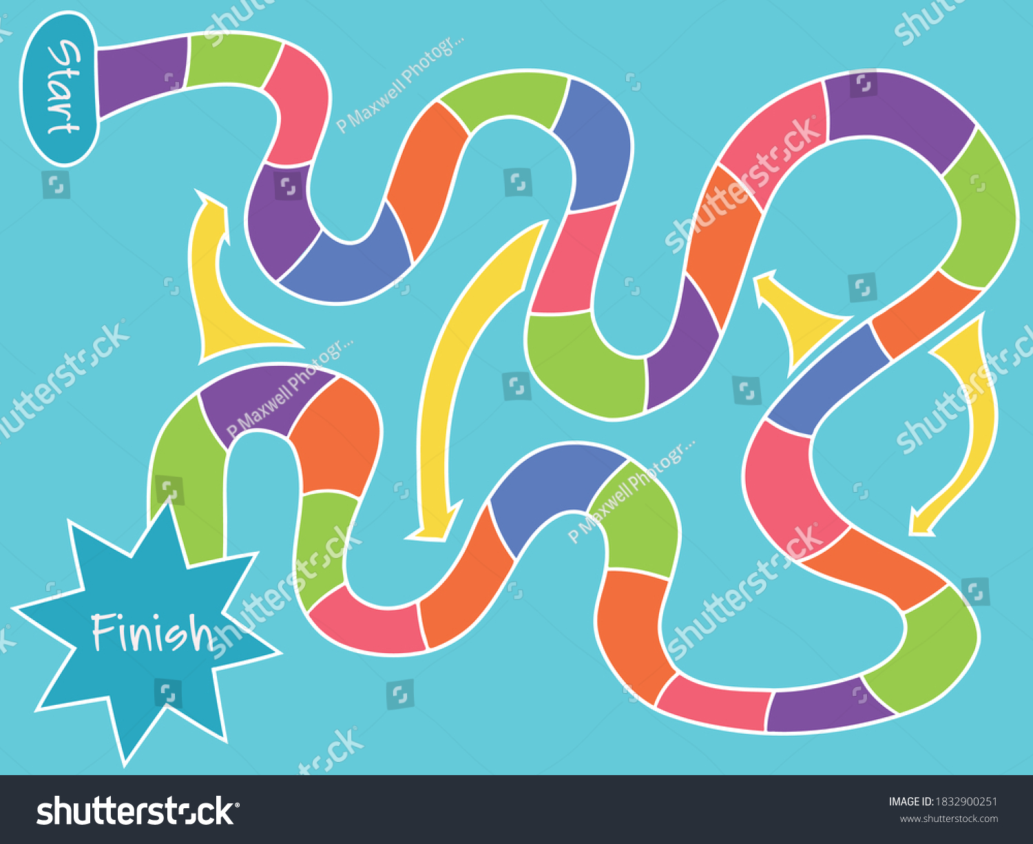 Brightly Colored Blank Board Game Vector Stock Vector (Royalty Free ...