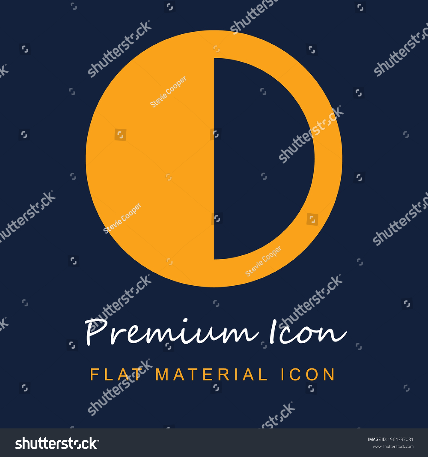 SVG of Brightness Button premium material ui ux isolated vector icon in navy blue and orange colors svg