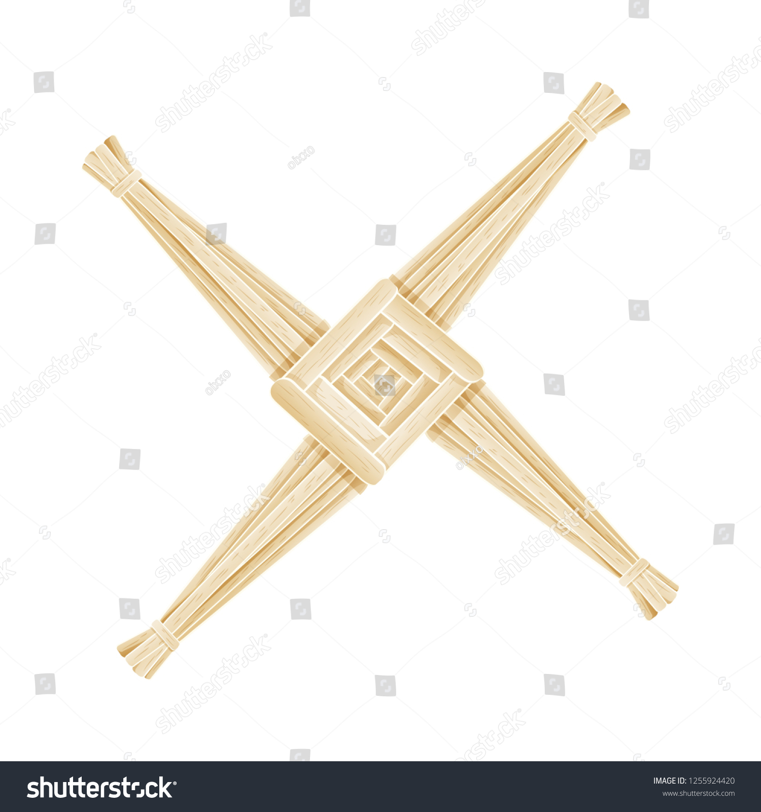 SVG of Brigid's Cross made of straw. Wiccan pagan symbol isolated element svg
