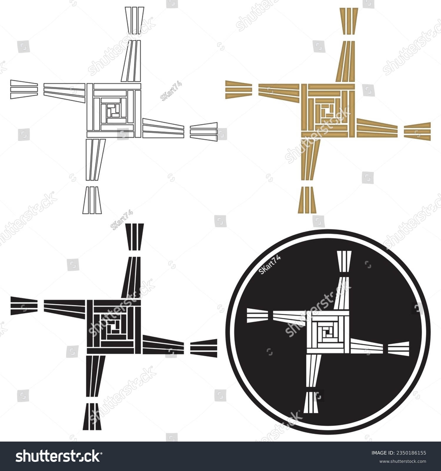 SVG of Brigid's Cross Vector Illustration. Beginning Of Spring Pagan Holiday svg