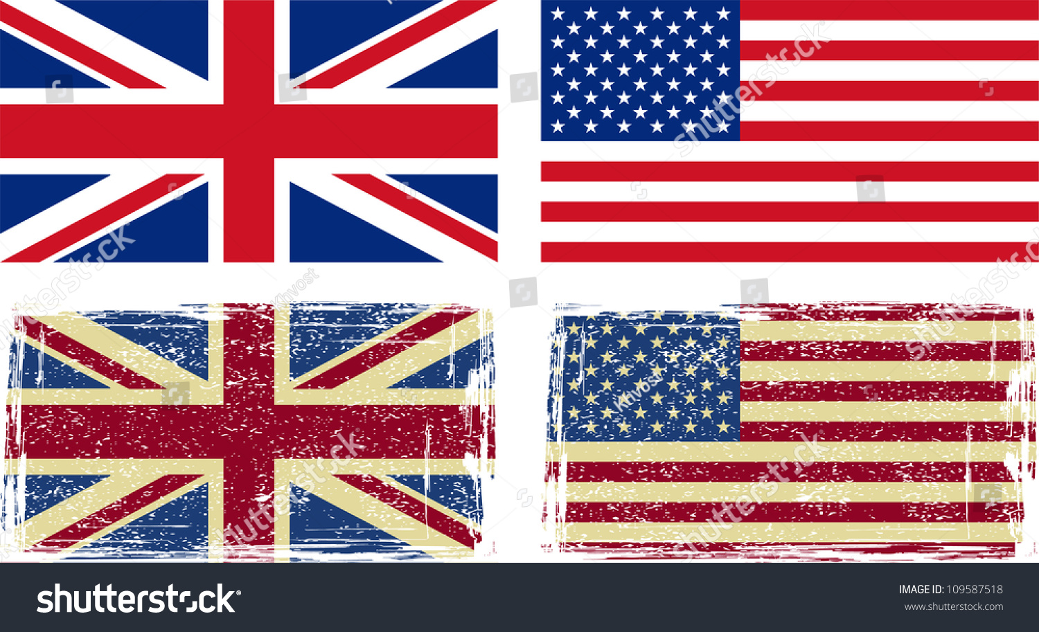 SVG of British and American flags. Vector illustration svg