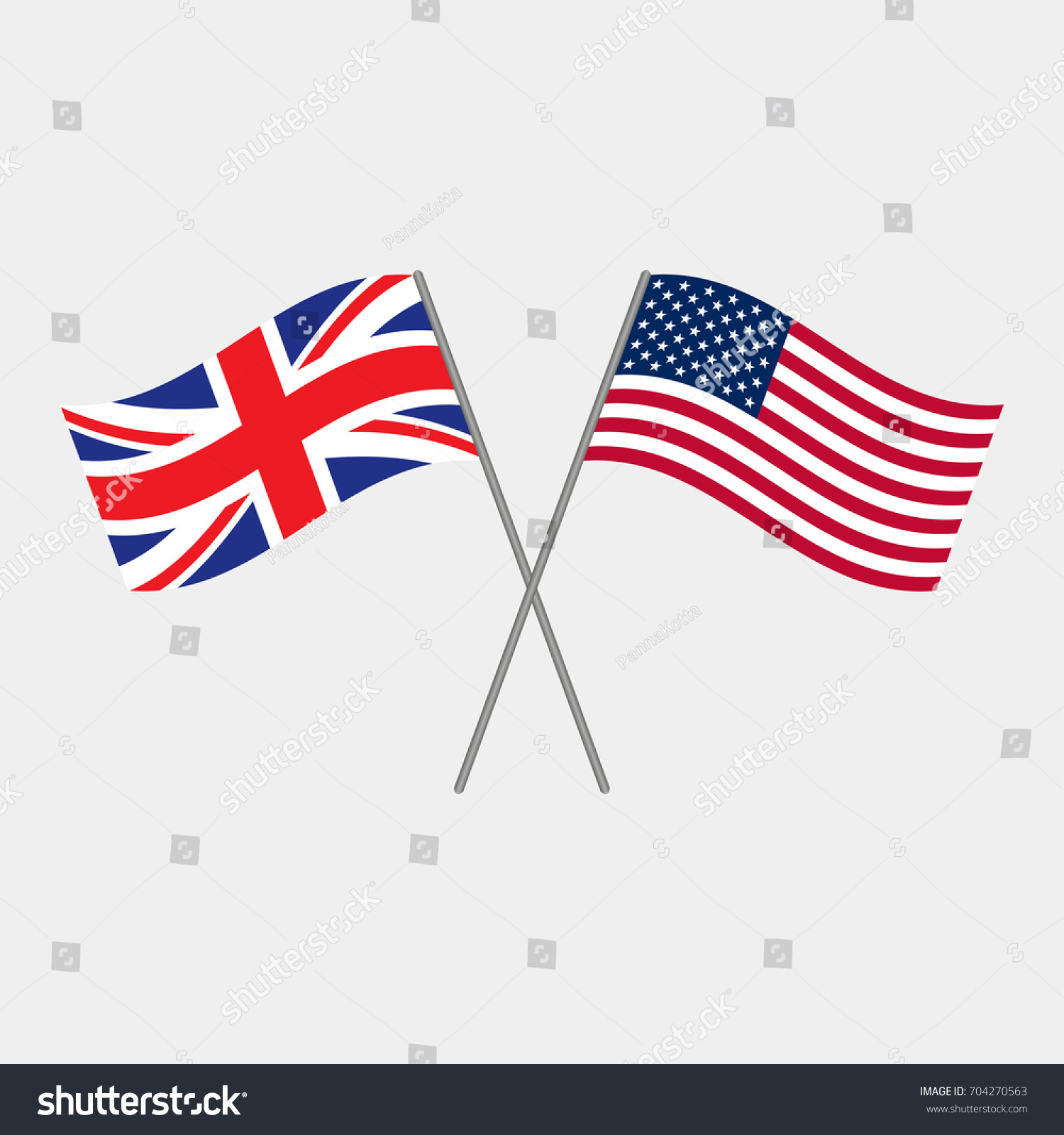 SVG of British and American flags, vector illustration svg