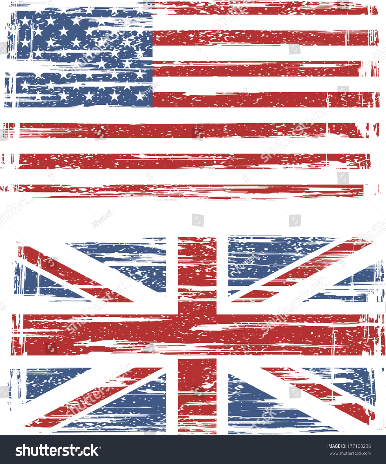 SVG of British and American grunge flags. Vector illustration svg