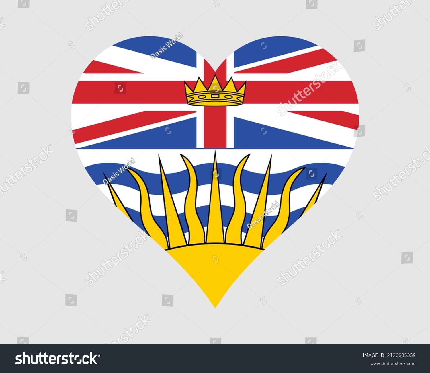 SVG of British Columbia Canada Heart Flag. BC Canadian Love Shape Province Flag. British Columbian Banner Icon Sign Symbol Clipart. EPS Vector Illustration. svg