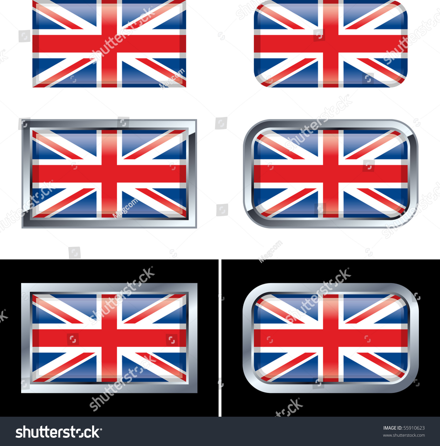 British Flag Buttons Stock Vector Illustration 55910623 : Shutterstock