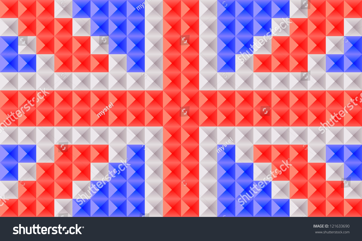 British Flag In Pixel Style Stock Vector Illustration 121633690 ...