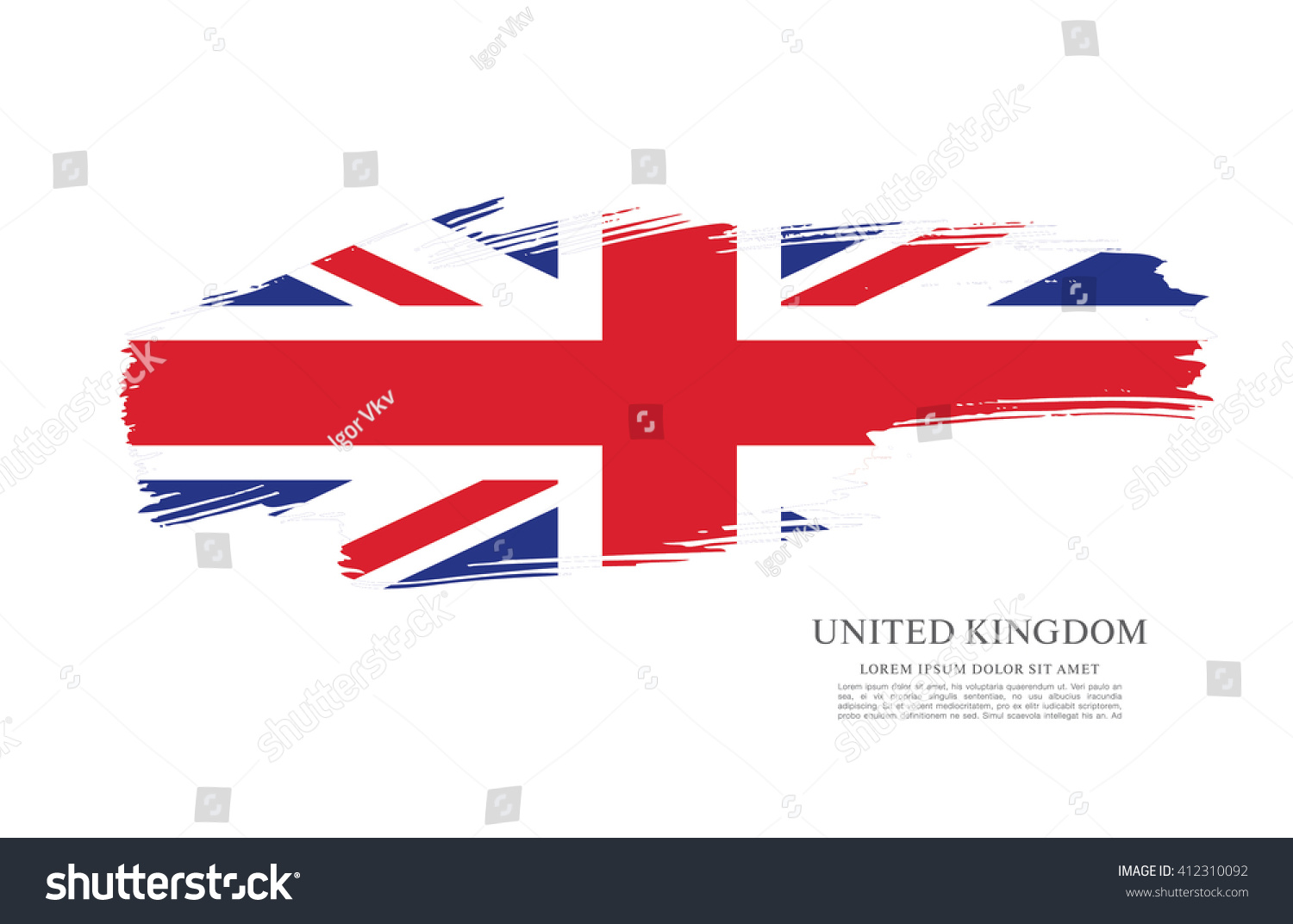 SVG of British flag made in brush stroke background. Vector Illustration svg