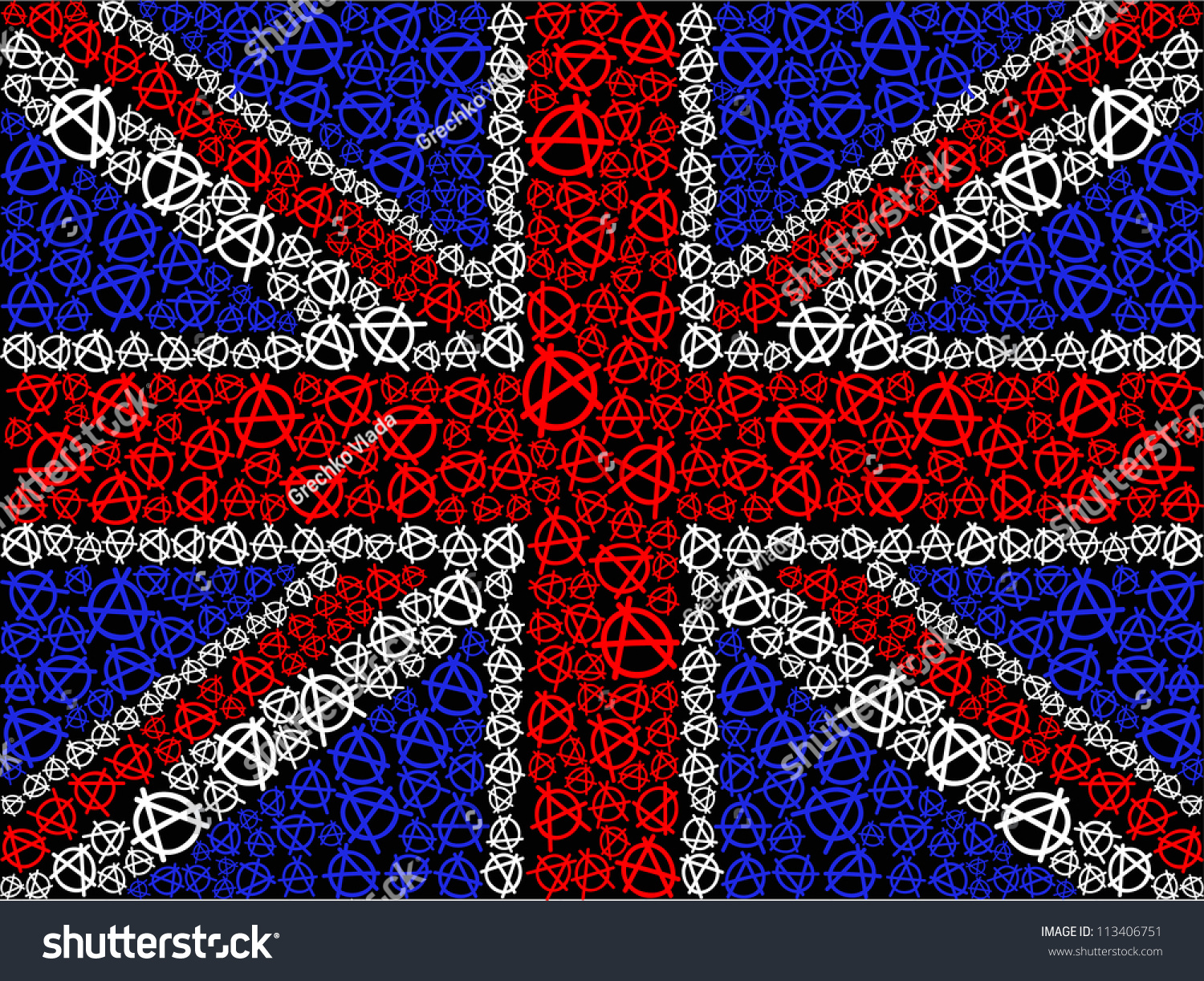 British Flag Symbol Of Anarchy Stock Vector Illustration 113406751 ...