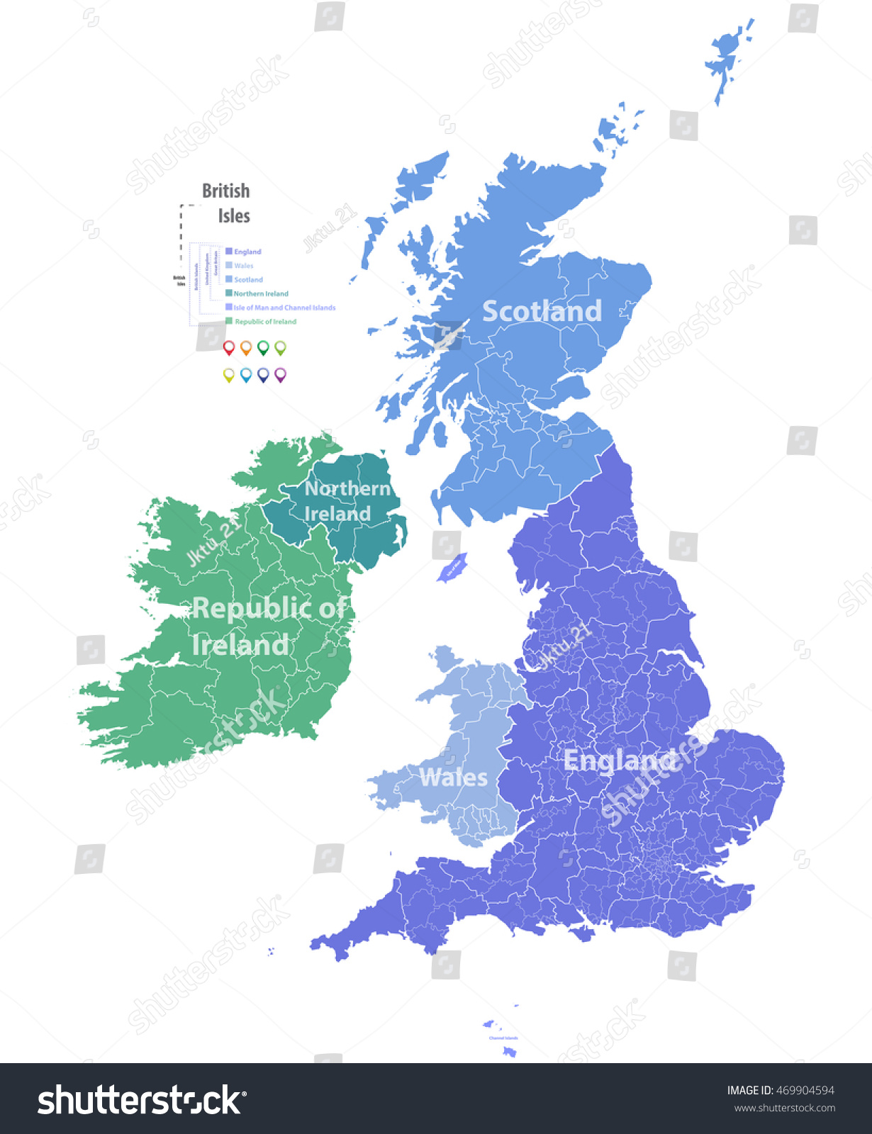 SVG of British Isles vector high detailed map svg
