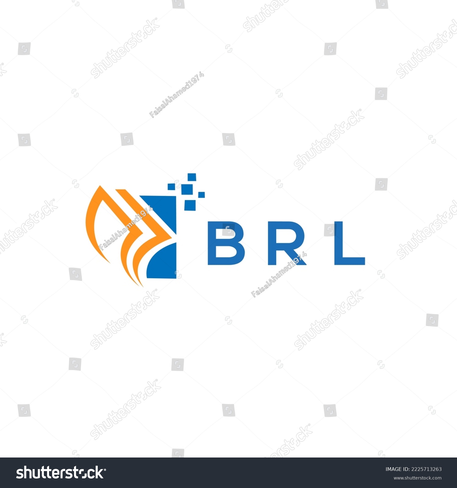 SVG of BRL credit repair accounting logo design on white background. BRL creative initials Growth graph letter logo concept. BRL business finance logo design.
 svg